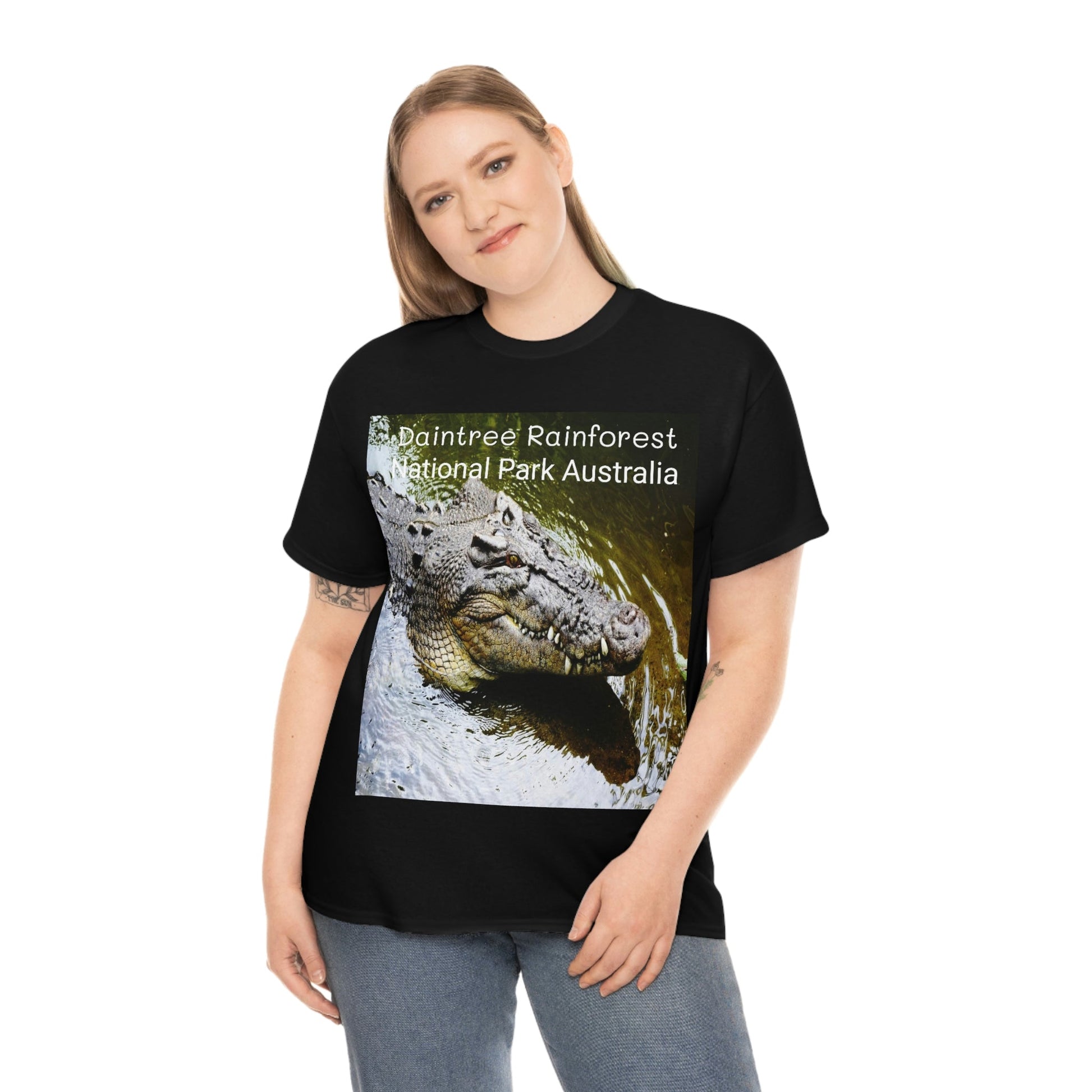 AU-PRINT UNISEX GILDAN 5000 - Heavy Cotton Tee - DAINTREE RAINFOREST National-Park - Australia - Printed in AU by The Print Bar - Green Forest Home