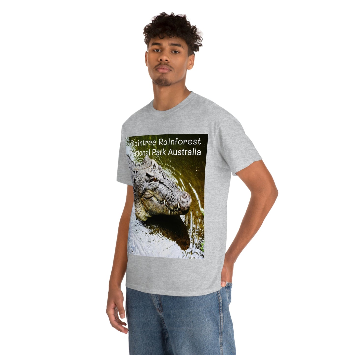 AU-PRINT UNISEX GILDAN 5000 - Heavy Cotton Tee - DAINTREE RAINFOREST National-Park - Australia - Printed in AU by The Print Bar - Green Forest Home