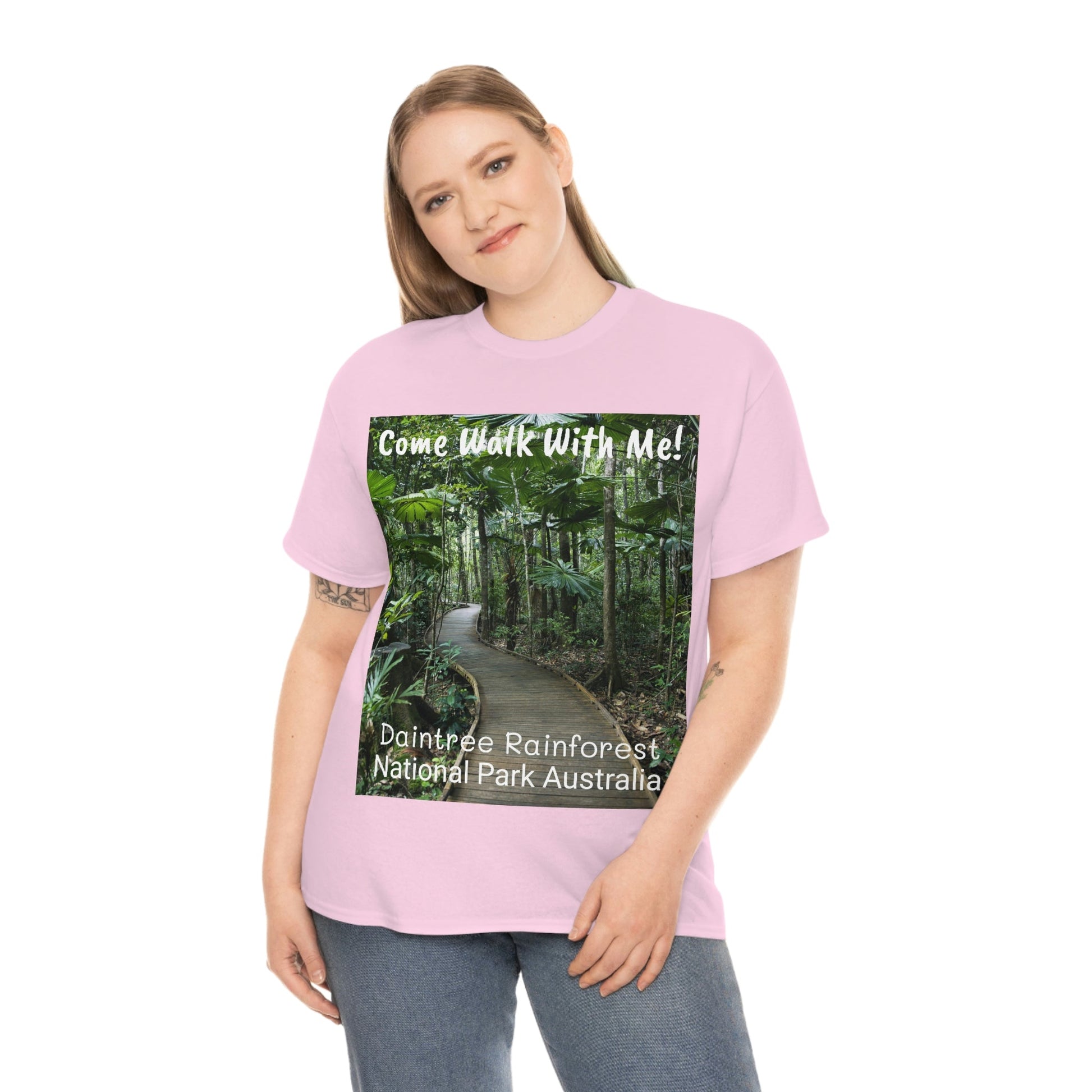 AU-PRINT UNISEX GILDAN 5000 - Heavy Cotton Tee - DAINTREE RAINFOREST National Park - Australia - Printed in AU by The Print Bar - Green Forest Home