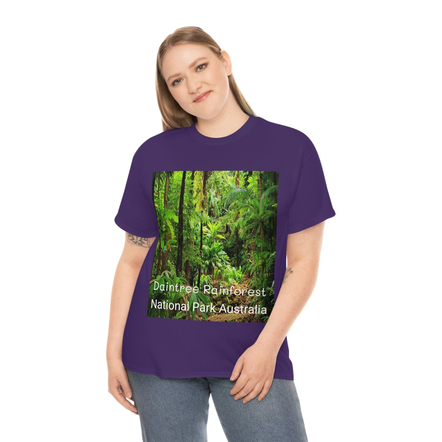 AU-PRINT UNISEX GILDAN 5000 - Heavy Cotton Tee - DAINTREE RAINFOREST National Park - Australia - Printed in AU by The Print Bar - Green Forest Home