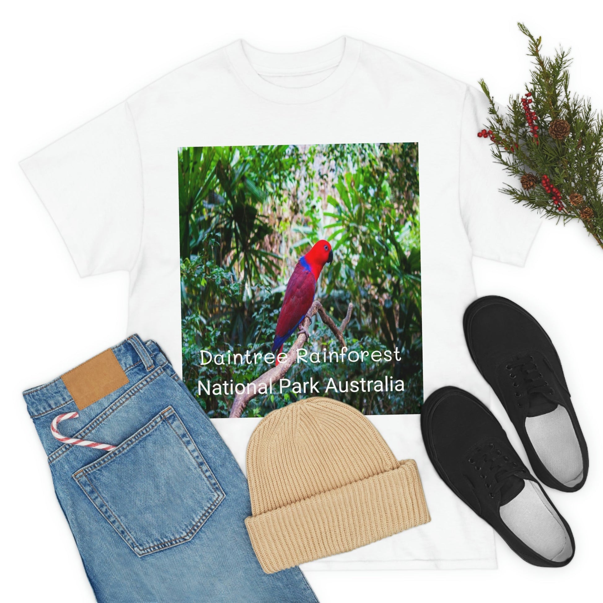 AU-PRINT UNISEX GILDAN 5000 - Heavy Cotton Tee - DAINTREE RAINFOREST National Park - Australia - Printed in AU by The Print Bar - Green Forest Home