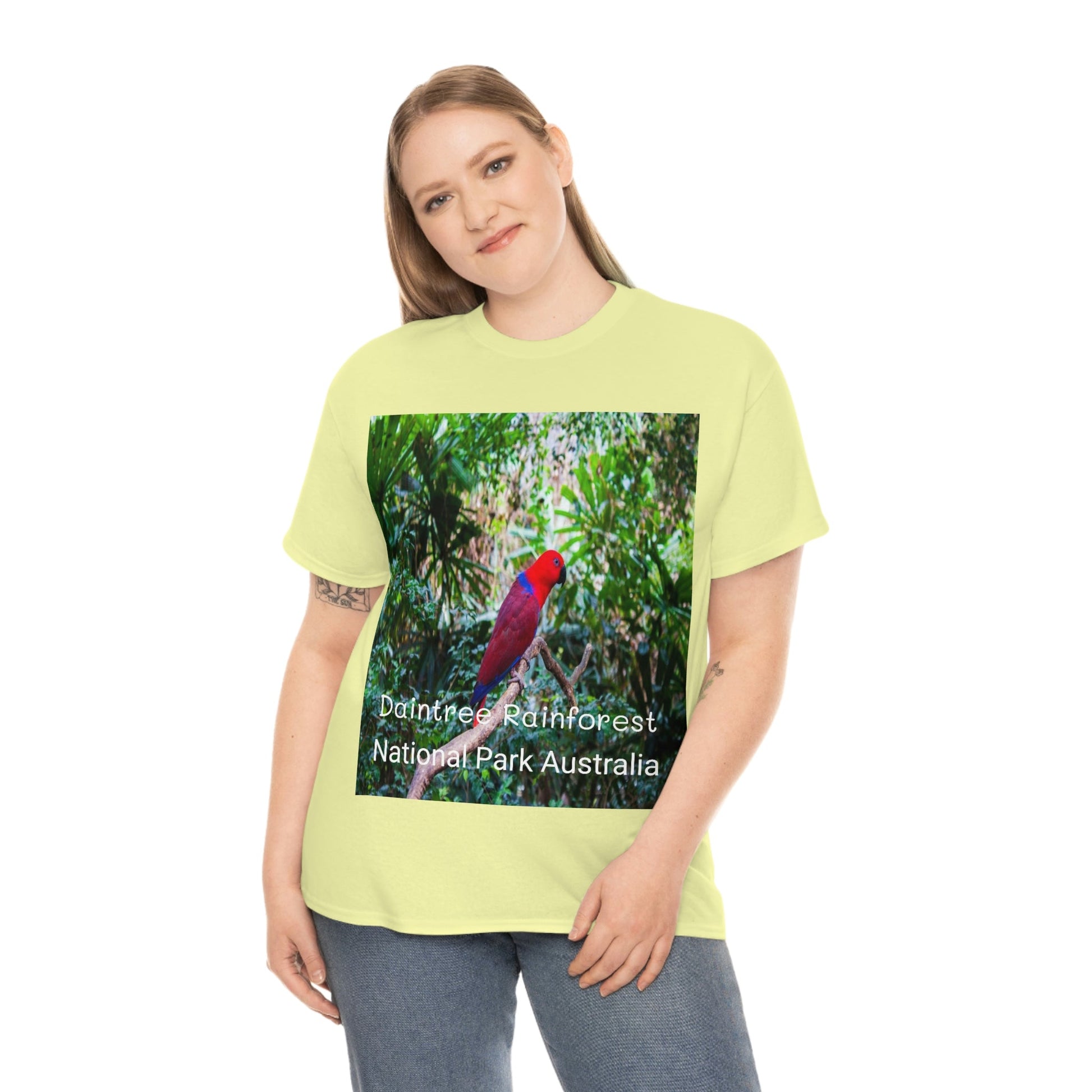 AU-PRINT UNISEX GILDAN 5000 - Heavy Cotton Tee - DAINTREE RAINFOREST National Park - Australia - Printed in AU by The Print Bar - Green Forest Home