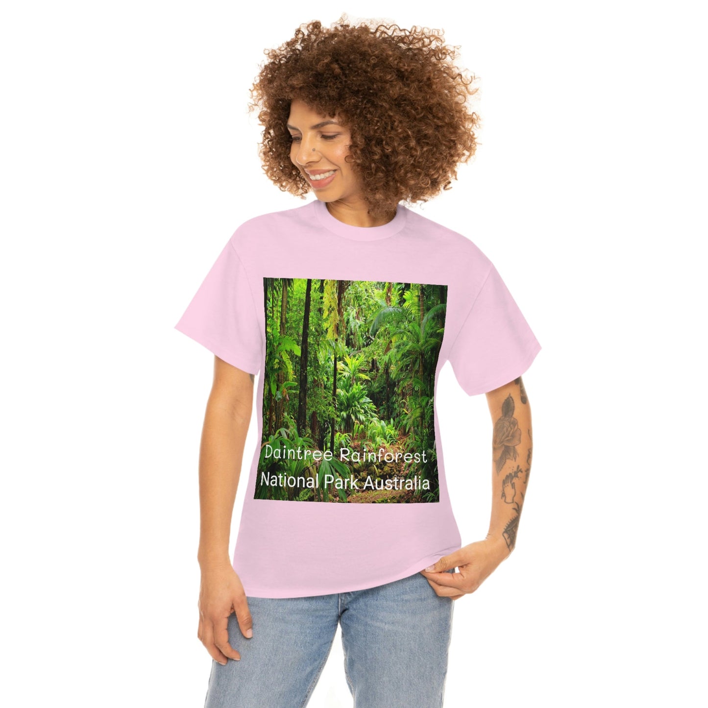 AU-PRINT UNISEX GILDAN 5000 - Heavy Cotton Tee - DAINTREE RAINFOREST National Park - Australia - Printed in AU by The Print Bar - Green Forest Home