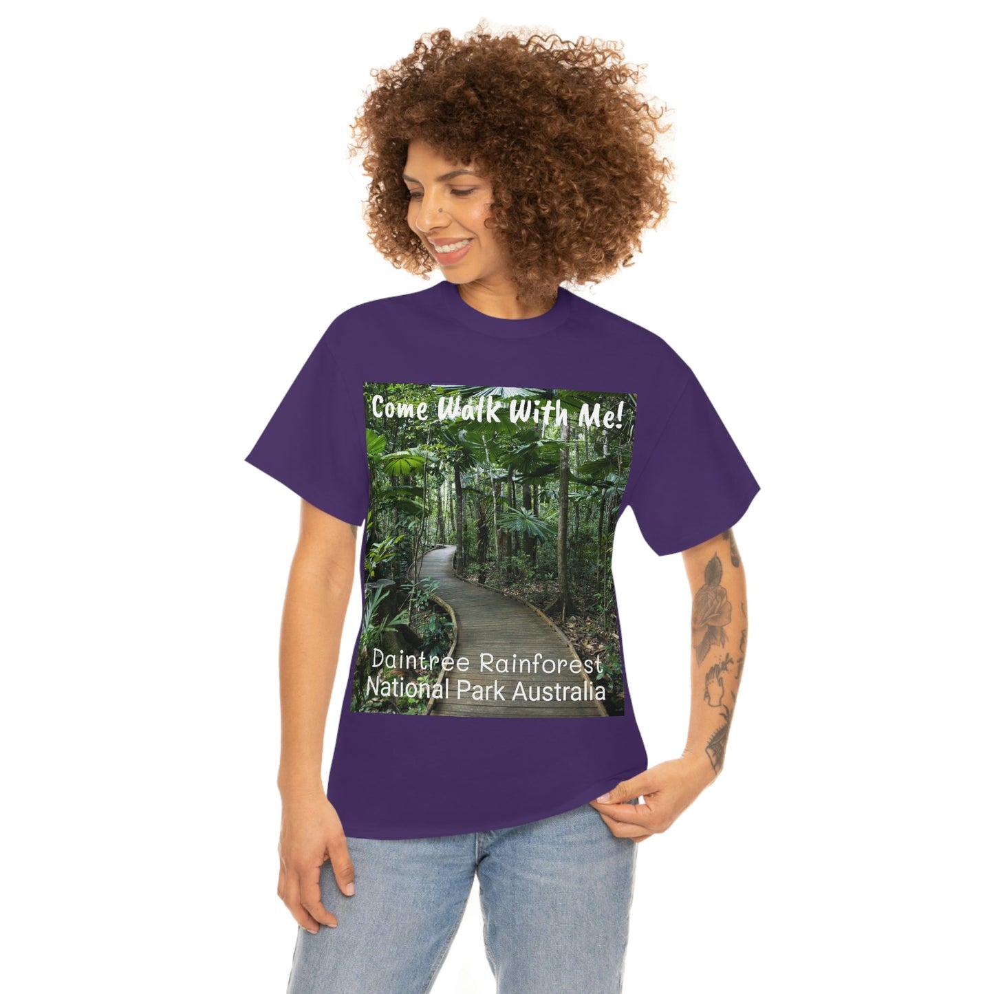 AU-PRINT UNISEX GILDAN 5000 - Heavy Cotton Tee - DAINTREE RAINFOREST National Park - Australia - Printed in AU by The Print Bar - Green Forest Home