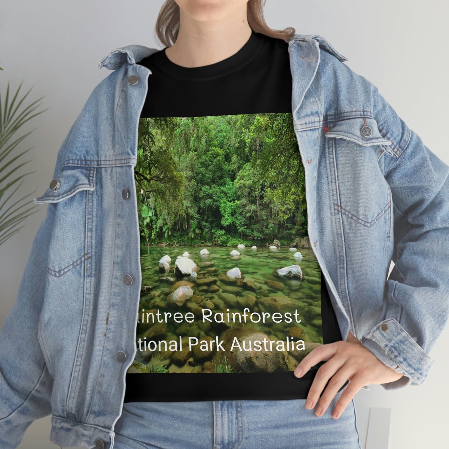 AU-PRINT UNISEX GILDAN 5000 - Heavy Cotton Tee - DAINTREE RAINFOREST National Park - Australia - Printed in AU by The Print Bar - Green Forest Home