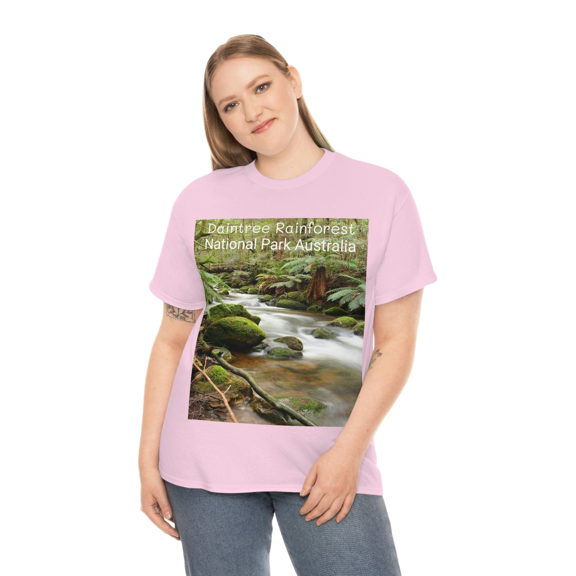 AU-PRINT UNISEX GILDAN 5000 - Heavy Cotton Tee - DAINTREE RAINFOREST National Park - Australia - Printed in AU by The Print Bar - Green Forest Home