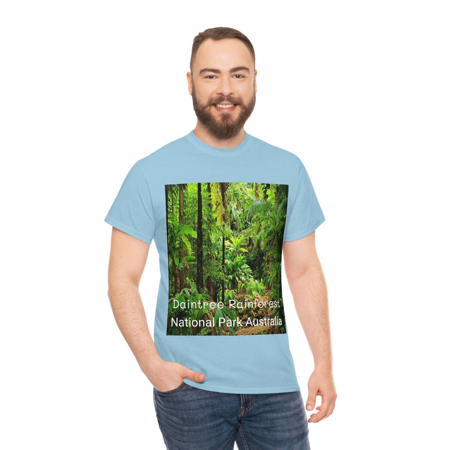 AU-PRINT UNISEX GILDAN 5000 - Heavy Cotton Tee - DAINTREE RAINFOREST National-Park - Australia - Printed in AU by The Print Bar - Green Forest Home