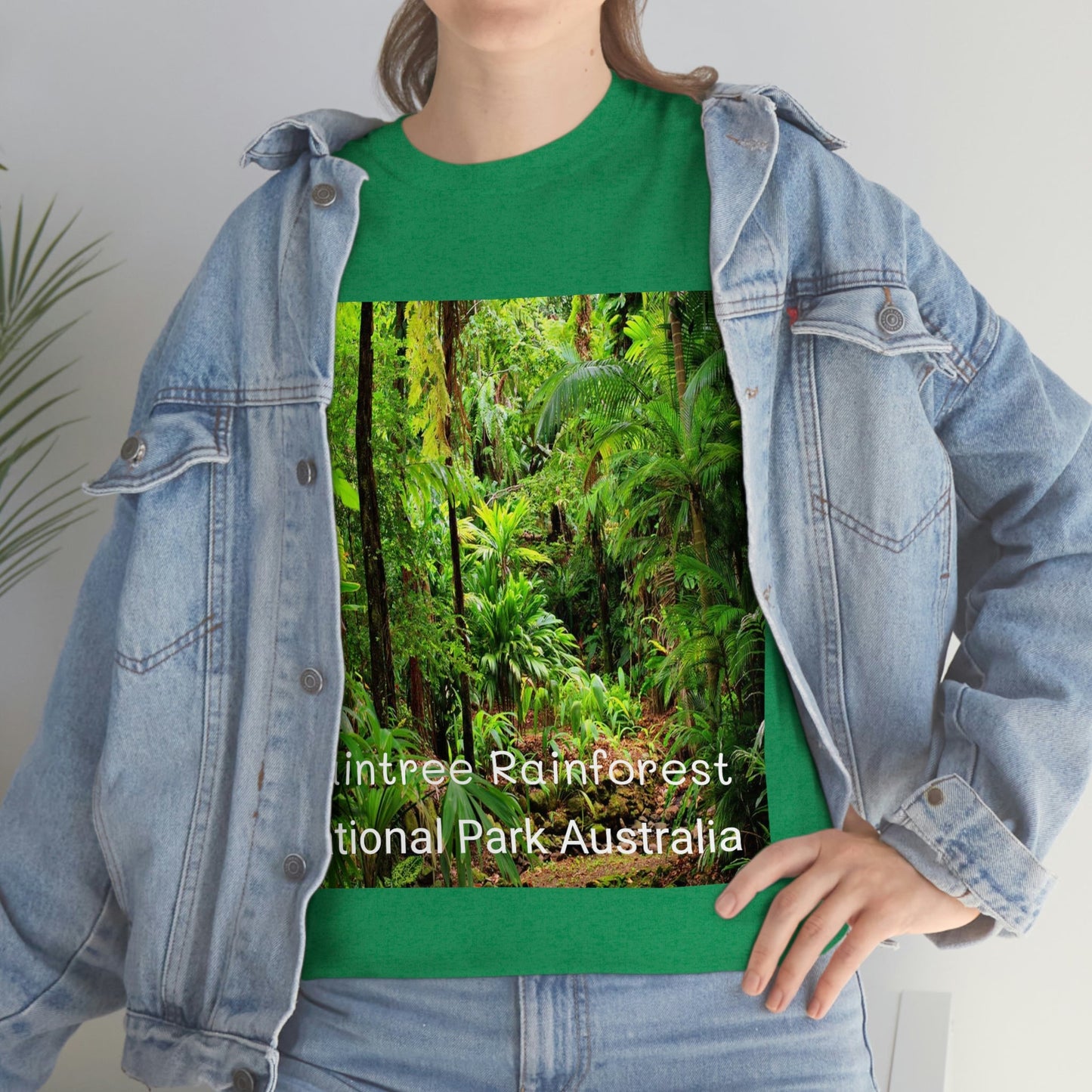 AU-PRINT UNISEX GILDAN 5000 - Heavy Cotton Tee - DAINTREE RAINFOREST National-Park - Australia - Printed in AU by The Print Bar - Green Forest Home