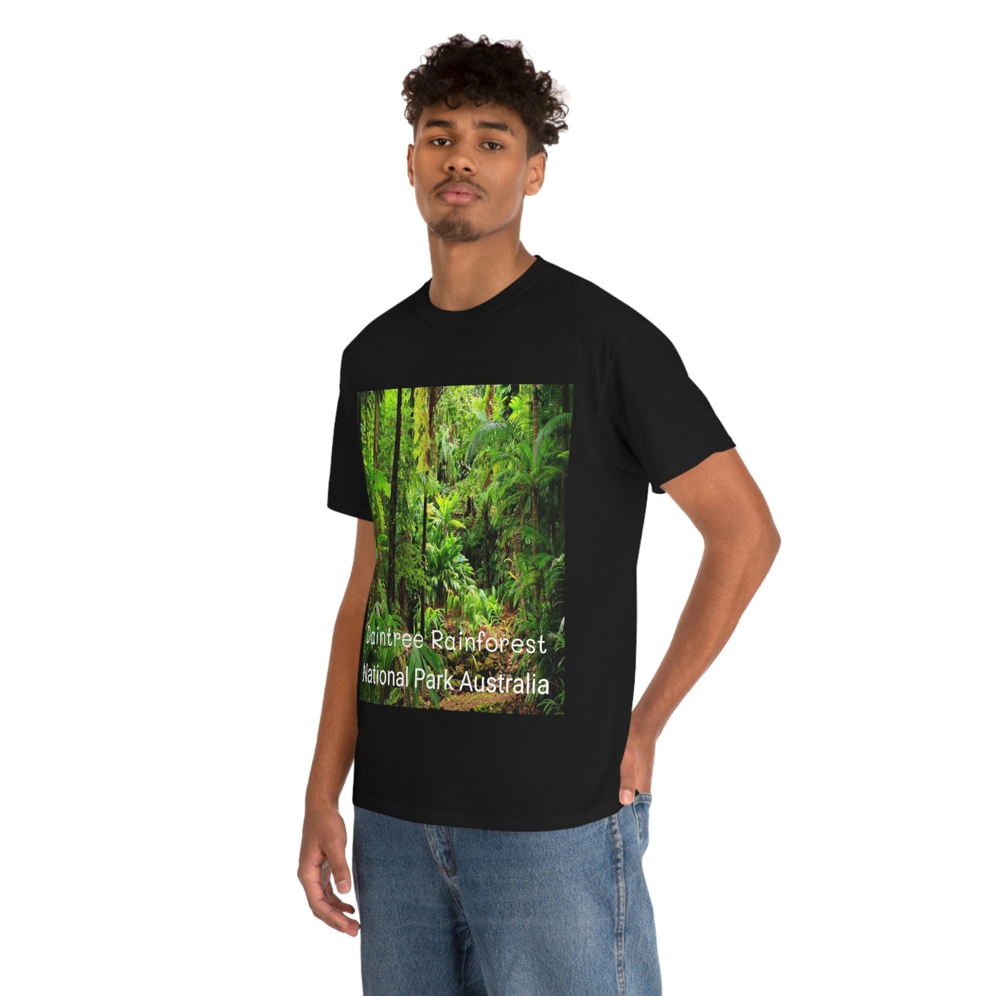 AU-PRINT UNISEX GILDAN 5000 - Heavy Cotton Tee - DAINTREE RAINFOREST National-Park - Australia - Printed in AU by The Print Bar - Green Forest Home