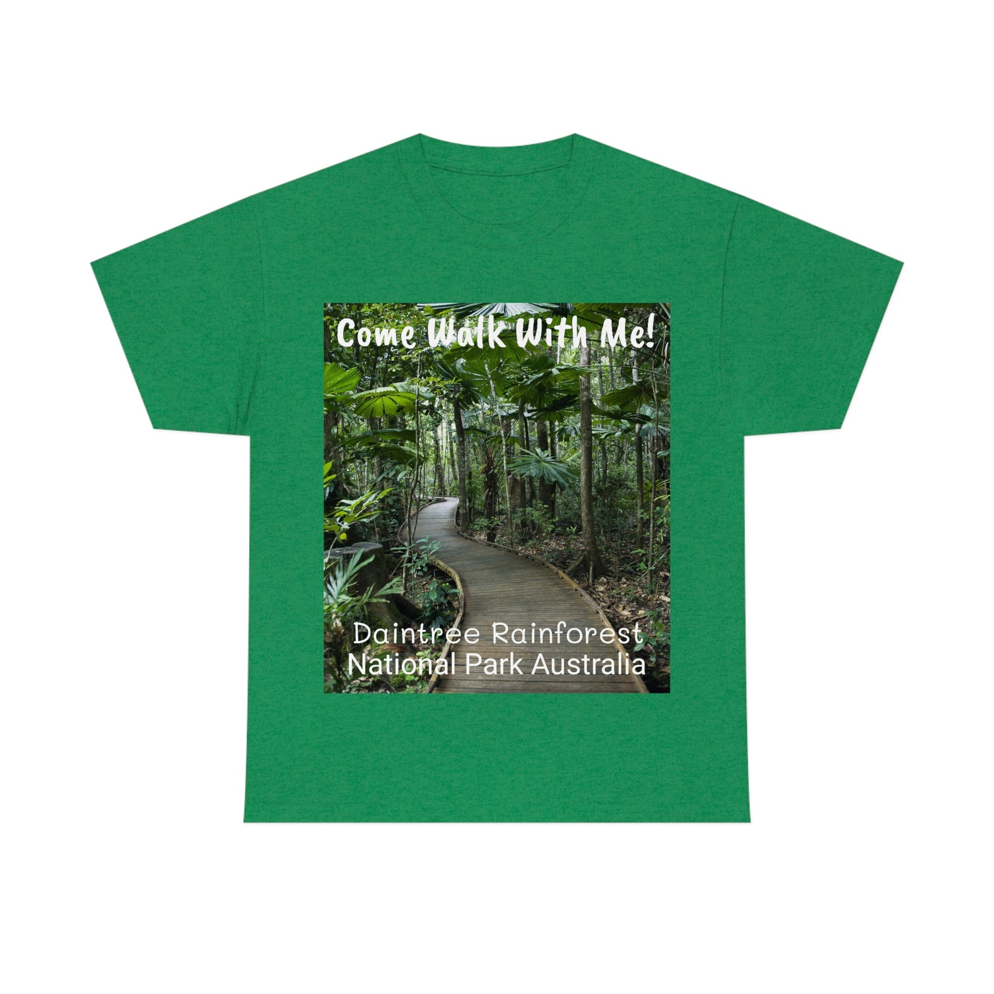 AU-PRINT UNISEX GILDAN 5000 - Heavy Cotton Tee - DAINTREE RAINFOREST National Park - Australia - Printed in AU by The Print Bar - Green Forest Home