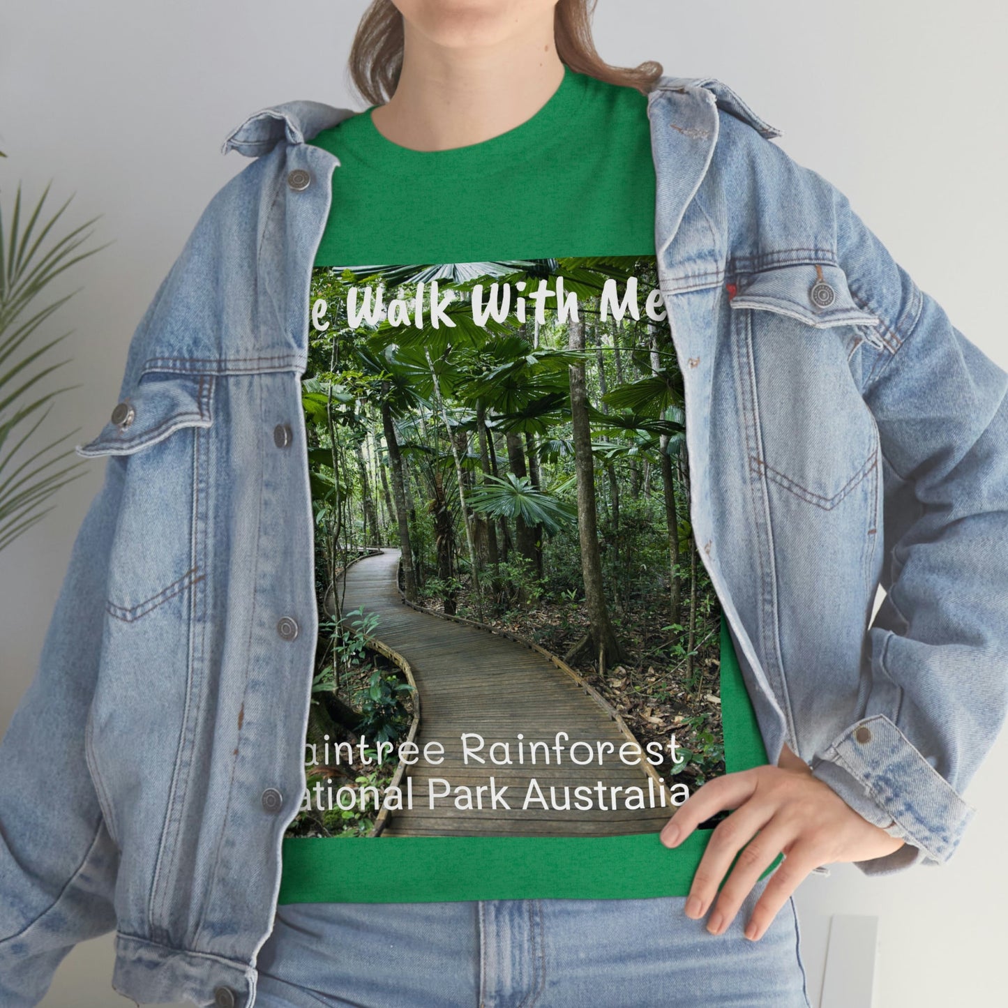 AU-PRINT UNISEX GILDAN 5000 - Heavy Cotton Tee - DAINTREE RAINFOREST National Park - Australia - Printed in AU by The Print Bar - Green Forest Home