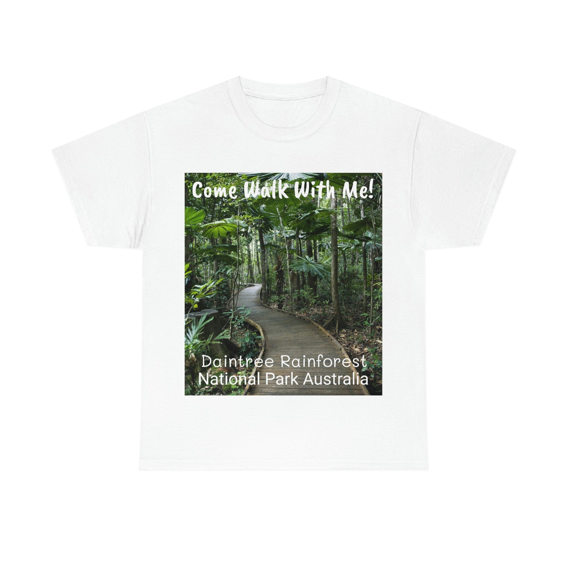 AU-PRINT UNISEX GILDAN 5000 - Heavy Cotton Tee - DAINTREE RAINFOREST National Park - Australia - Printed in AU by The Print Bar - Green Forest Home