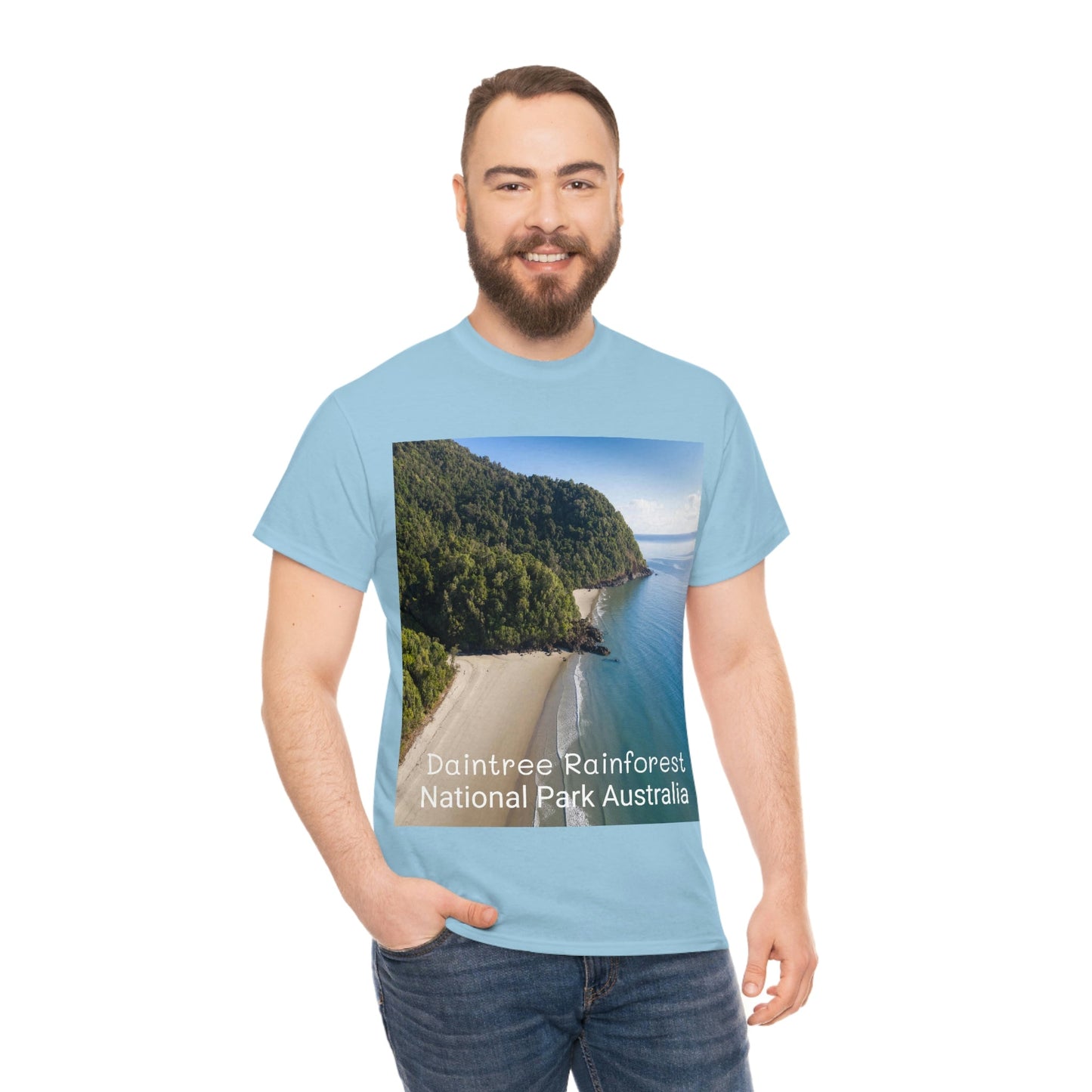 AU-PRINT UNISEX GILDAN 5000 - Heavy Cotton Tee - DAINTREE RAINFOREST National Park - Australia - Printed in AU by The Print Bar - Green Forest Home