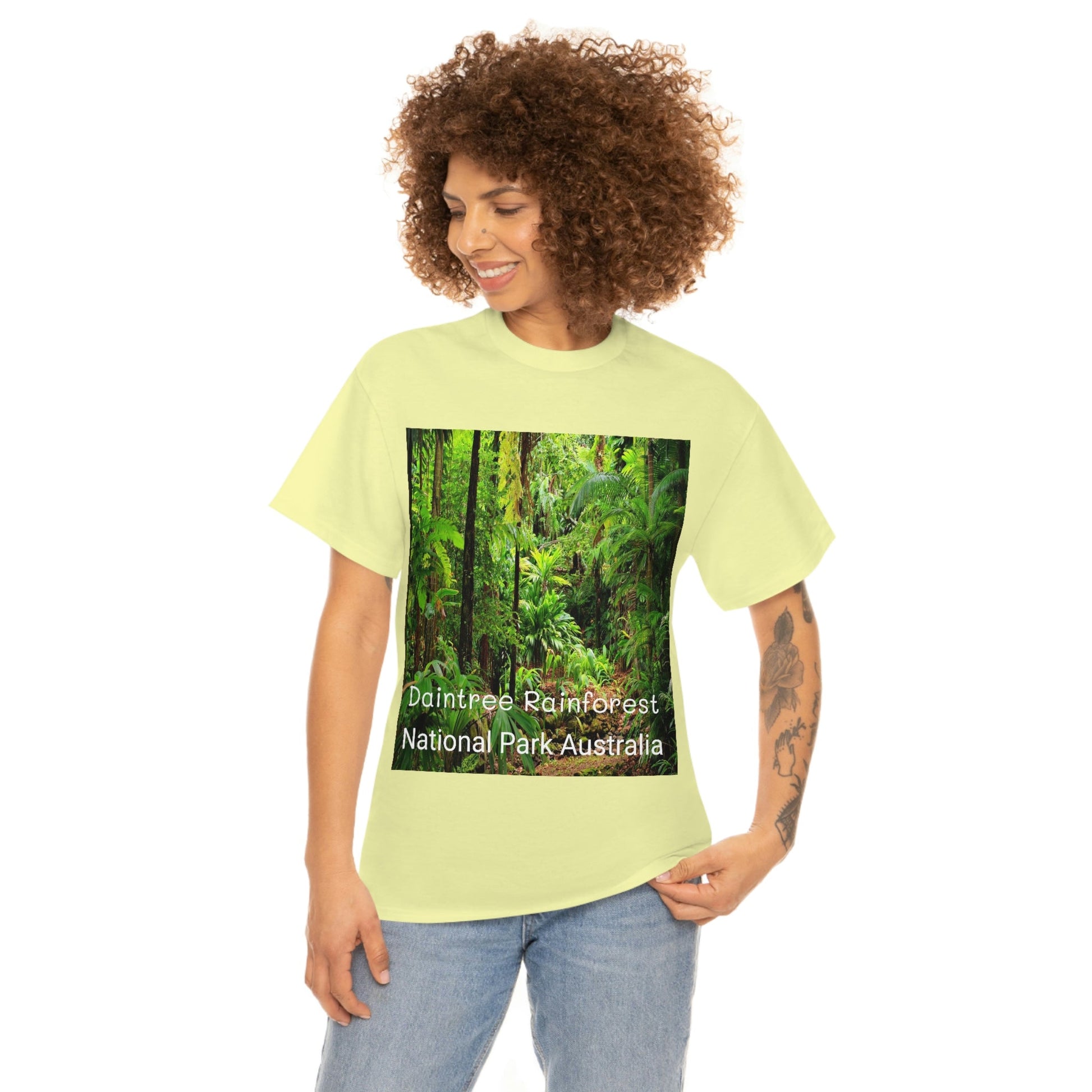 AU-PRINT UNISEX GILDAN 5000 - Heavy Cotton Tee - DAINTREE RAINFOREST National Park - Australia - Printed in AU by The Print Bar - Green Forest Home