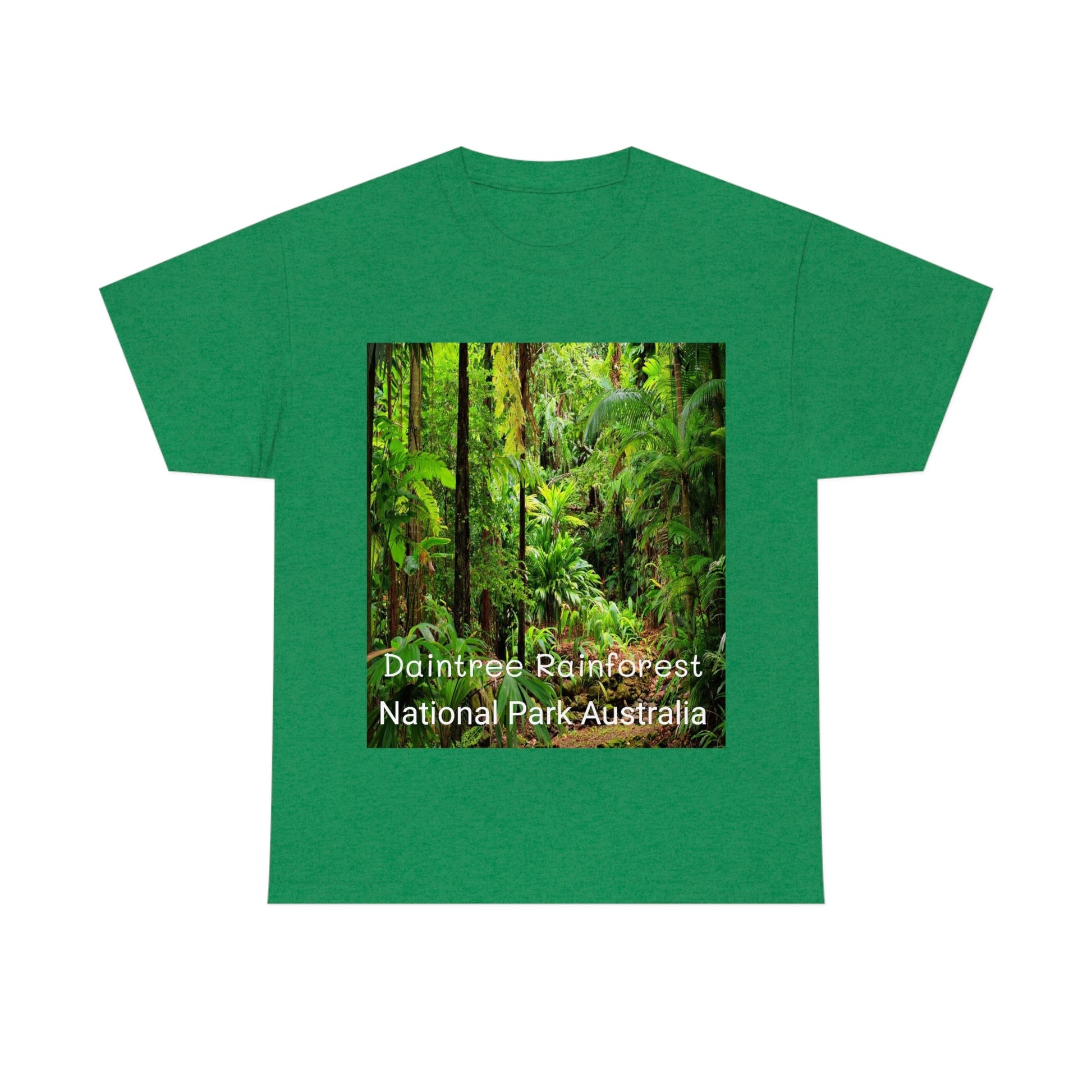 AU-PRINT UNISEX GILDAN 5000 - Heavy Cotton Tee - DAINTREE RAINFOREST National Park - Australia - Printed in AU by The Print Bar - Green Forest Home