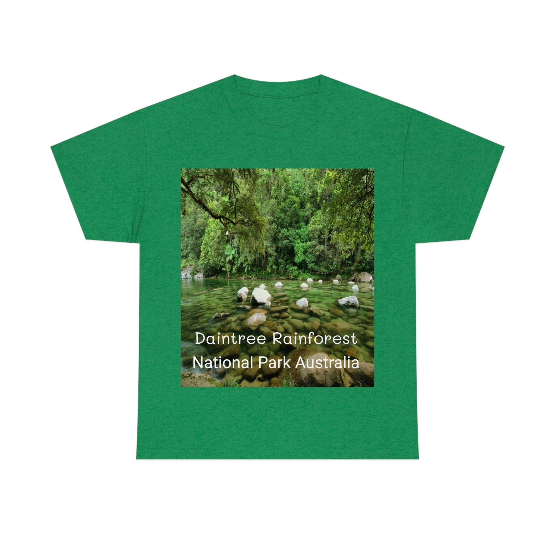 AU-PRINT UNISEX GILDAN 5000 - Heavy Cotton Tee - DAINTREE RAINFOREST National Park - Australia - Printed in AU by The Print Bar - Green Forest Home