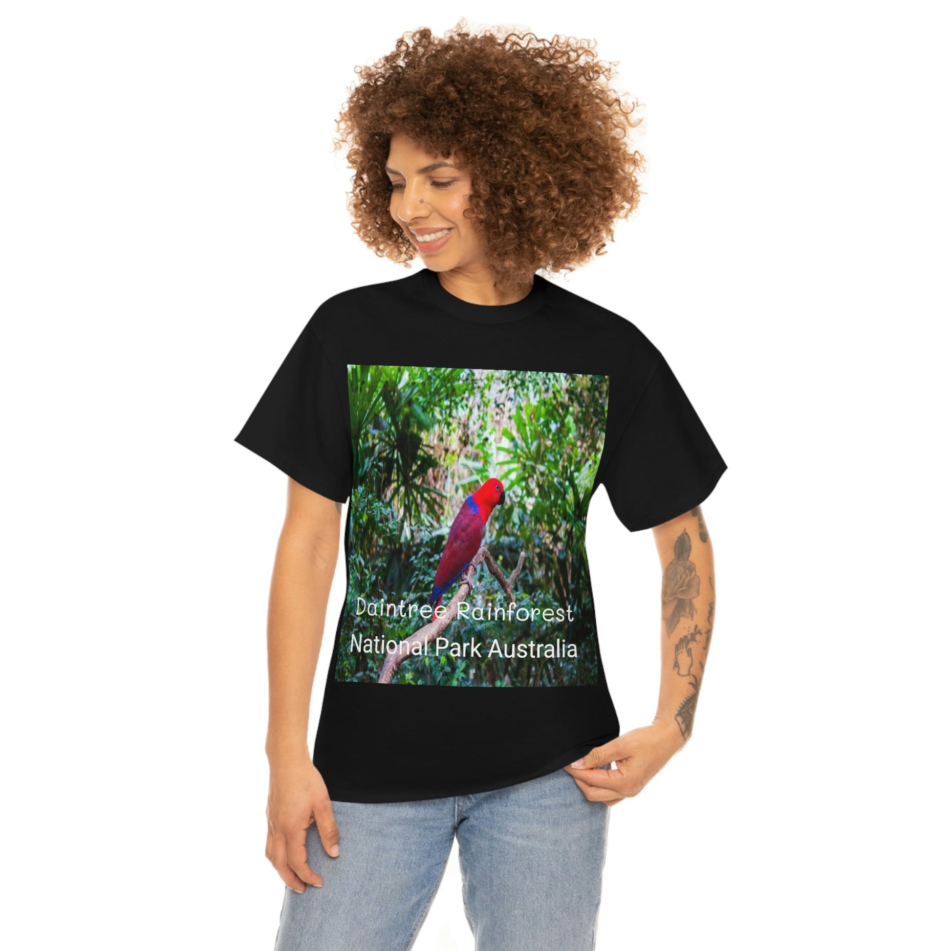 AU-PRINT UNISEX GILDAN 5000 - Heavy Cotton Tee - DAINTREE RAINFOREST National Park - Australia - Printed in AU by The Print Bar - Green Forest Home