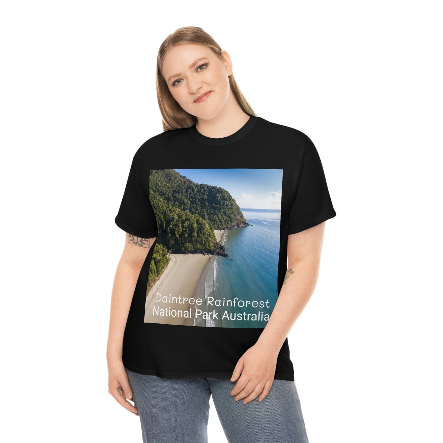 AU-PRINT UNISEX GILDAN 5000 - Heavy Cotton Tee - DAINTREE RAINFOREST National Park - Australia - Printed in AU by The Print Bar - Green Forest Home