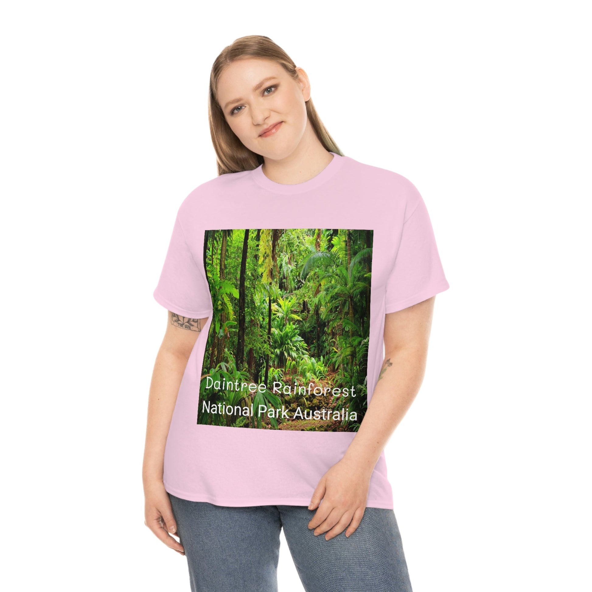 AU-PRINT UNISEX GILDAN 5000 - Heavy Cotton Tee - DAINTREE RAINFOREST National Park - Australia - Printed in AU by The Print Bar - Green Forest Home