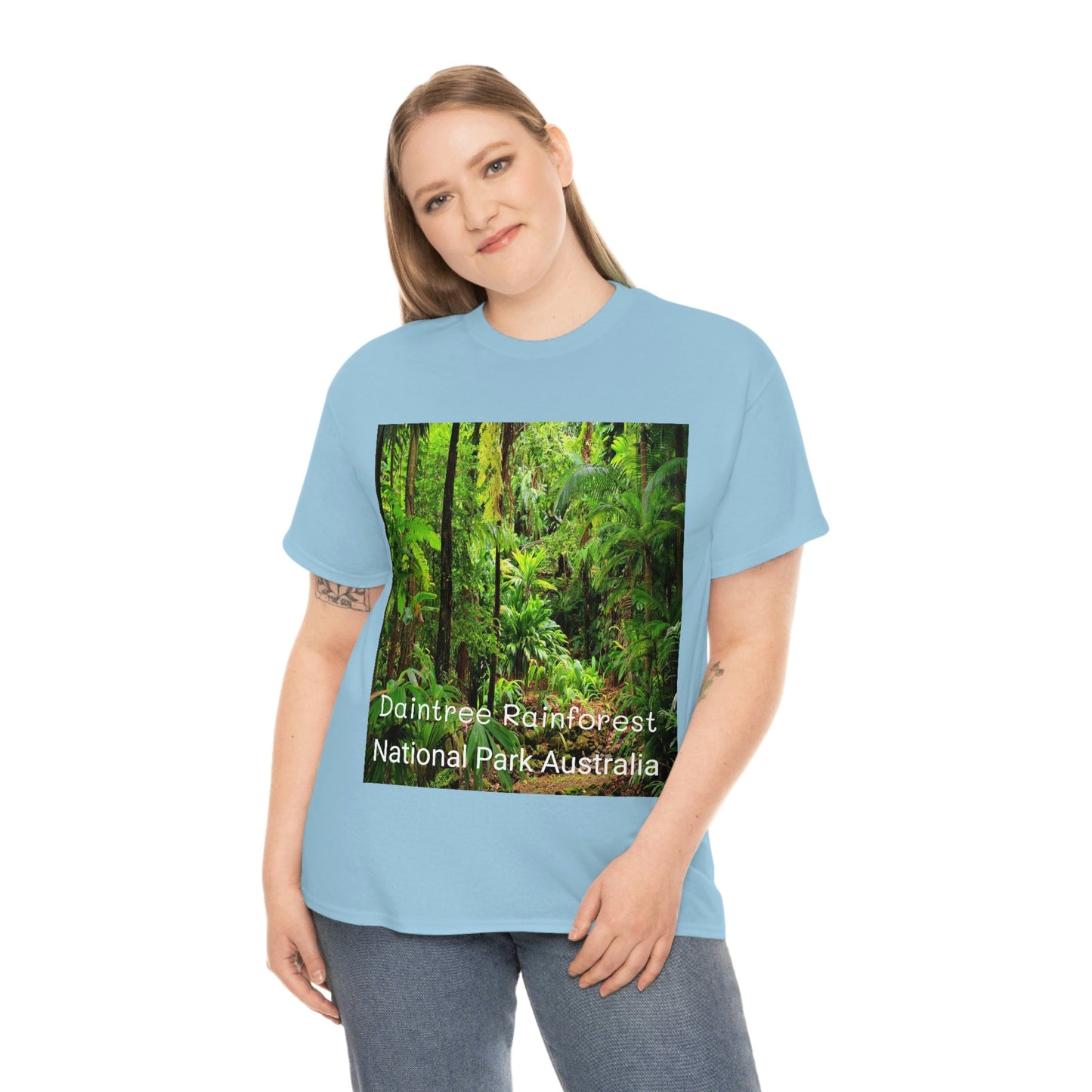 AU-PRINT UNISEX GILDAN 5000 - Heavy Cotton Tee - DAINTREE RAINFOREST National-Park - Australia - Printed in AU by The Print Bar - Green Forest Home