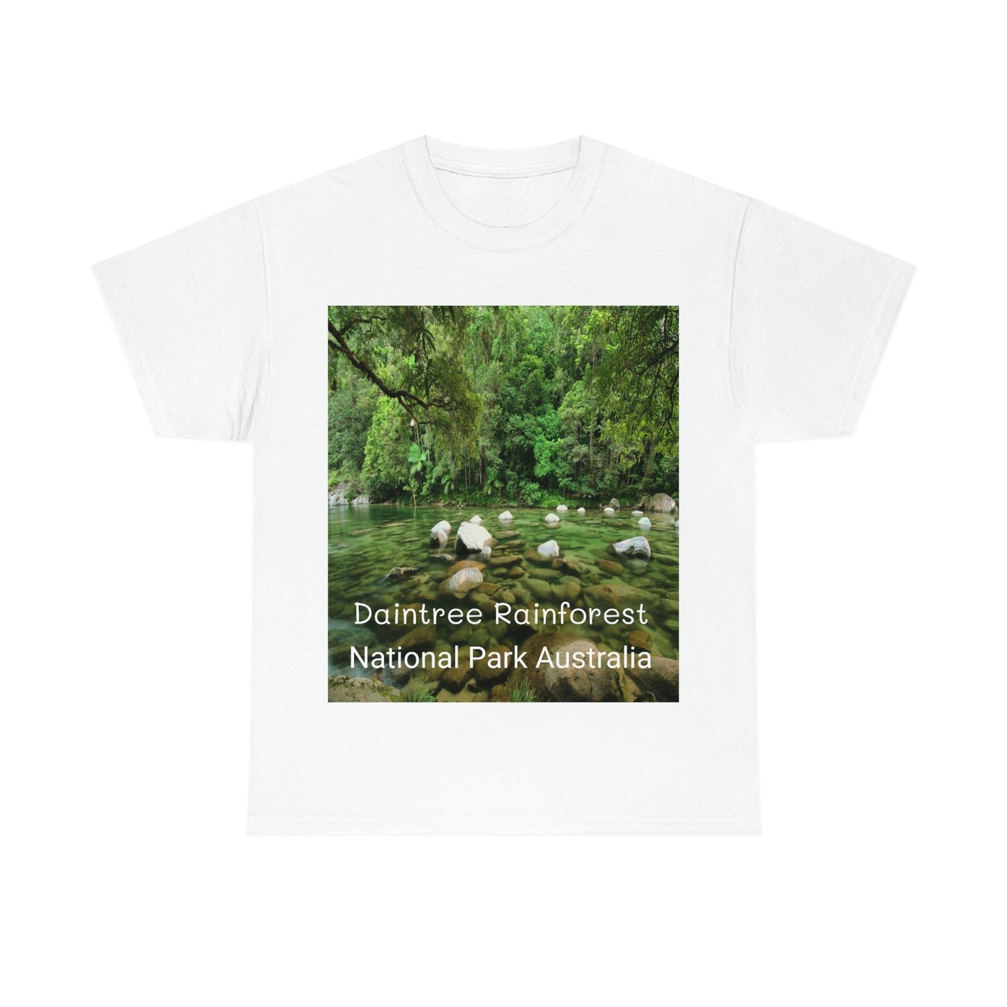 AU-PRINT UNISEX GILDAN 5000 - Heavy Cotton Tee - DAINTREE RAINFOREST National Park - Australia - Printed in AU by The Print Bar - Green Forest Home