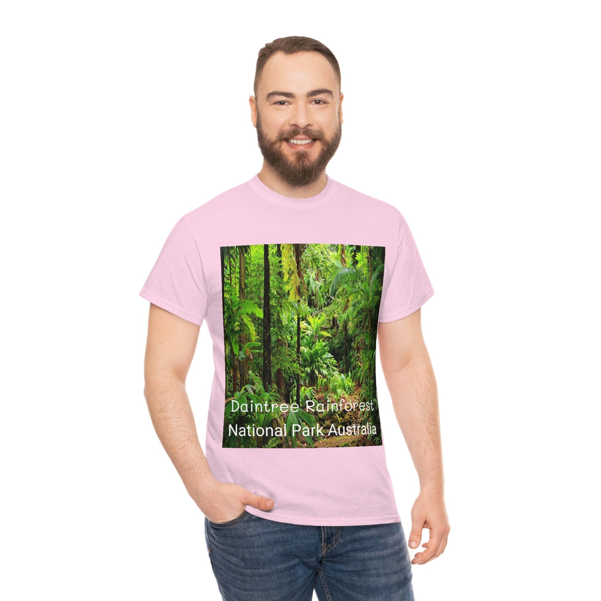 AU-PRINT UNISEX GILDAN 5000 - Heavy Cotton Tee - DAINTREE RAINFOREST National Park - Australia - Printed in AU by The Print Bar - Green Forest Home