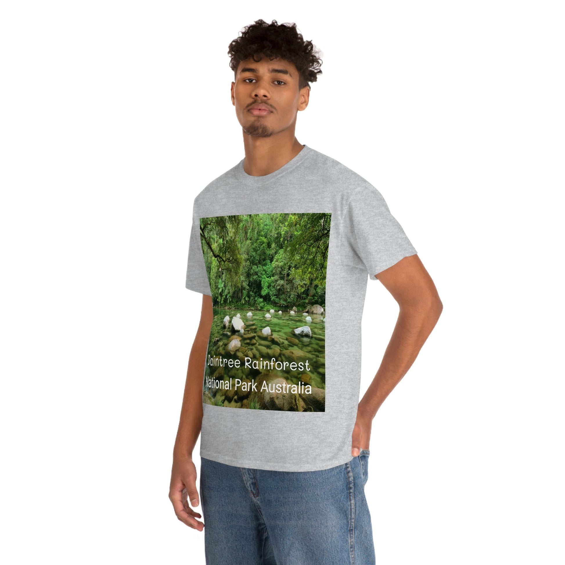 AU-PRINT UNISEX GILDAN 5000 - Heavy Cotton Tee - DAINTREE RAINFOREST National Park - Australia - Printed in AU by The Print Bar - Green Forest Home