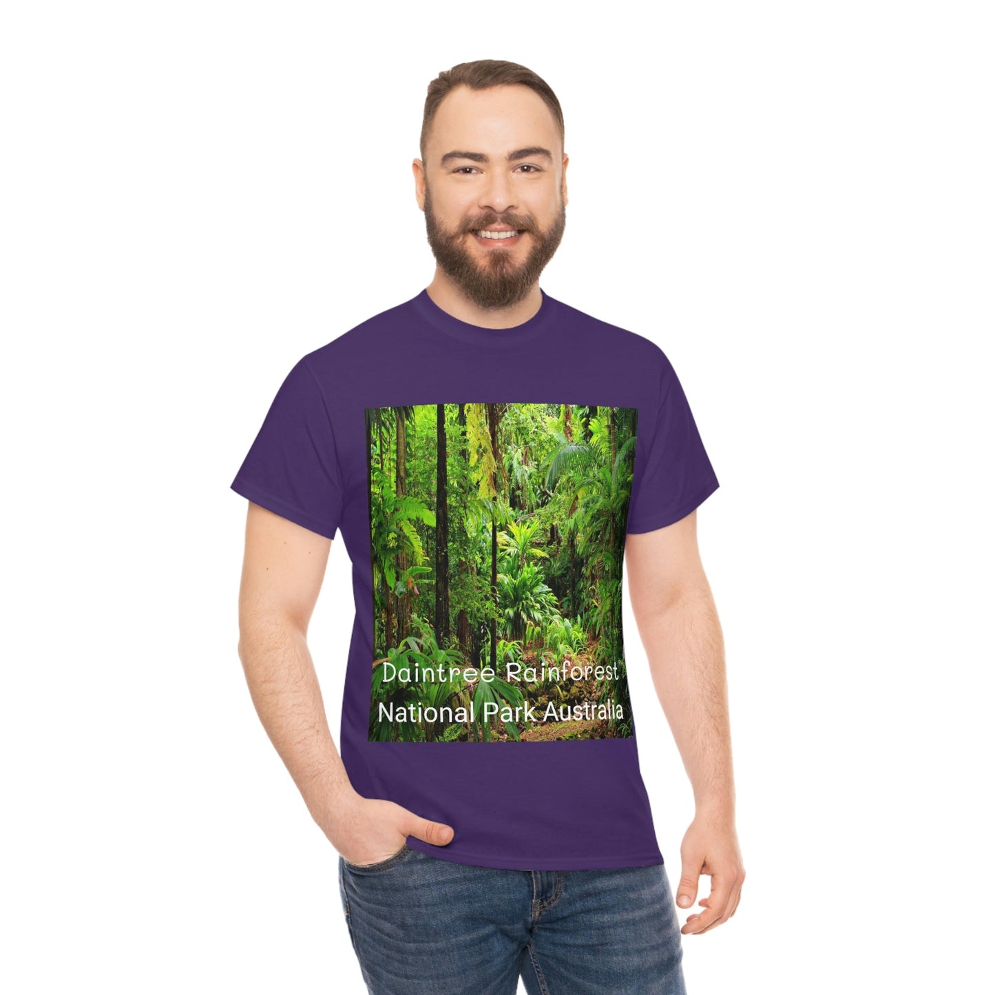 AU-PRINT UNISEX GILDAN 5000 - Heavy Cotton Tee - DAINTREE RAINFOREST National Park - Australia - Printed in AU by The Print Bar - Green Forest Home