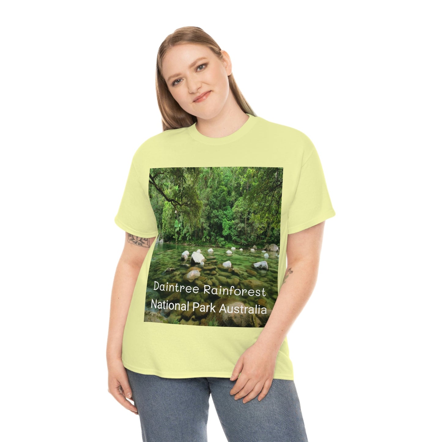 AU-PRINT UNISEX GILDAN 5000 - Heavy Cotton Tee - DAINTREE RAINFOREST National Park - Australia - Printed in AU by The Print Bar - Green Forest Home