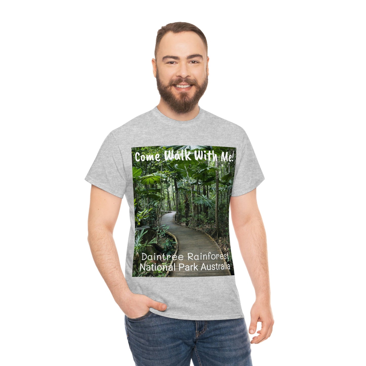 AU-PRINT UNISEX GILDAN 5000 - Heavy Cotton Tee - DAINTREE RAINFOREST National Park - Australia - Printed in AU by The Print Bar - Green Forest Home