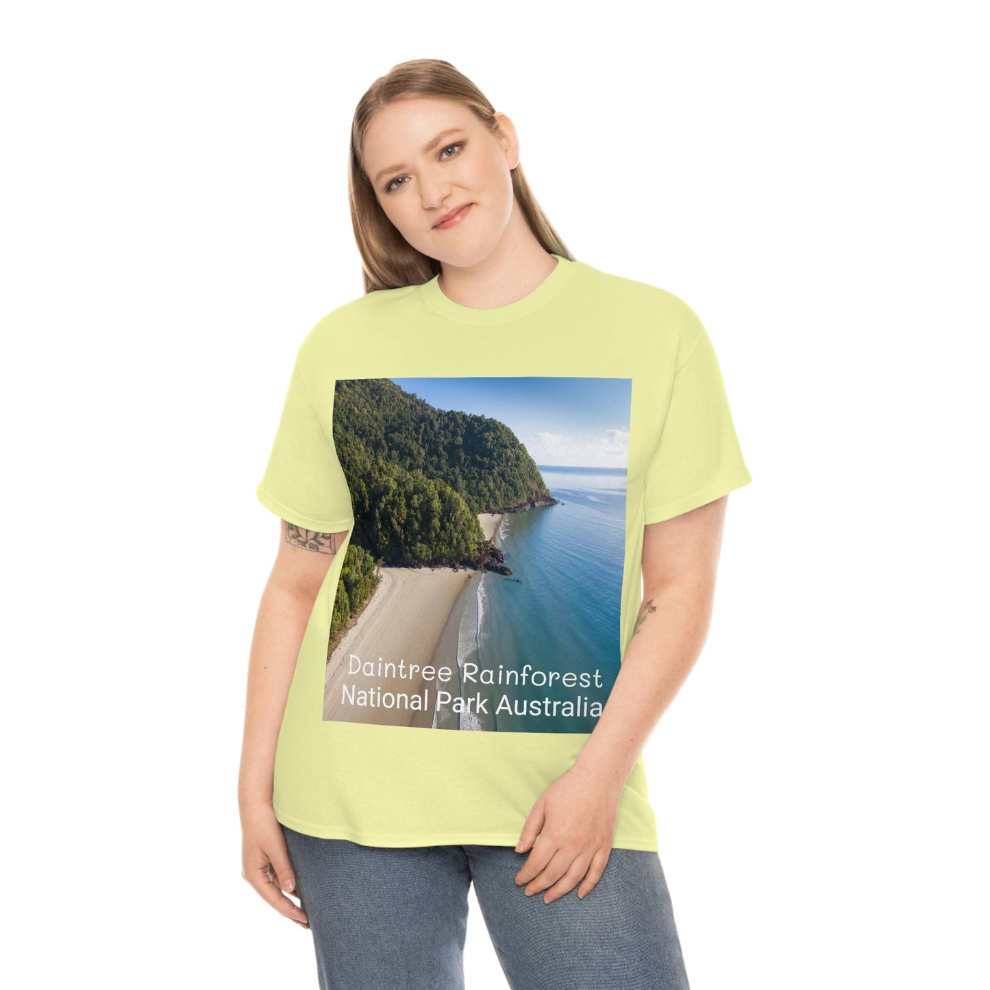 AU-PRINT UNISEX GILDAN 5000 - Heavy Cotton Tee - DAINTREE RAINFOREST National Park - Australia - Printed in AU by The Print Bar - Green Forest Home