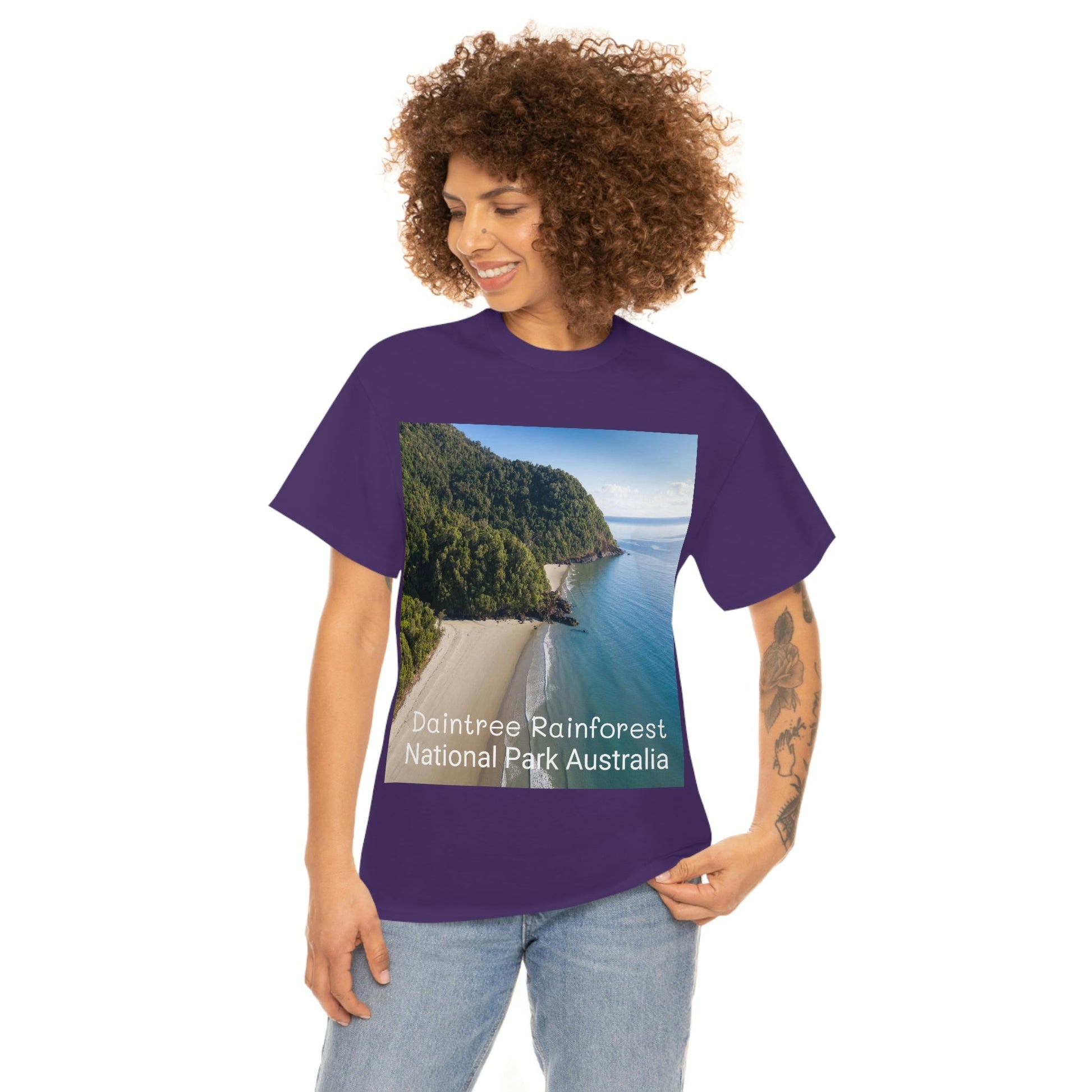 AU-PRINT UNISEX GILDAN 5000 - Heavy Cotton Tee - DAINTREE RAINFOREST National Park - Australia - Printed in AU by The Print Bar - Green Forest Home