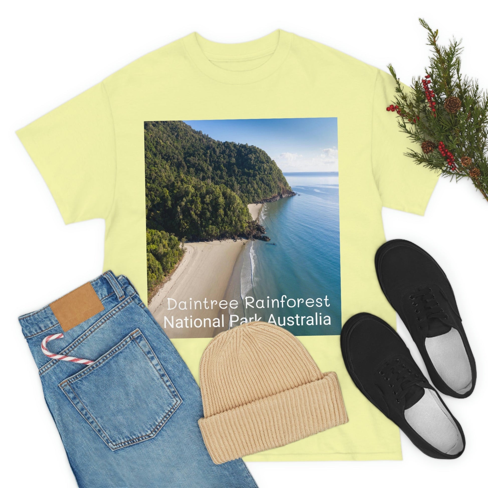 AU-PRINT UNISEX GILDAN 5000 - Heavy Cotton Tee - DAINTREE RAINFOREST National Park - Australia - Printed in AU by The Print Bar - Green Forest Home