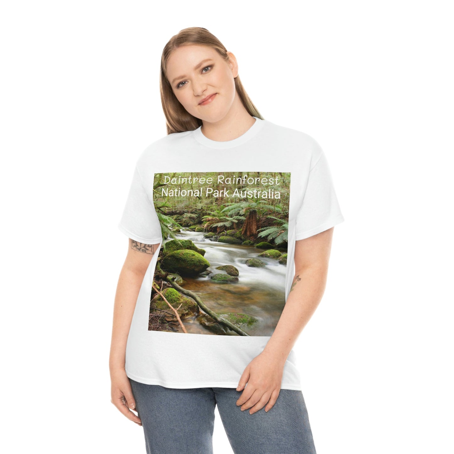 AU-PRINT UNISEX GILDAN 5000 - Heavy Cotton Tee - DAINTREE RAINFOREST National Park - Australia - Printed in AU by The Print Bar - Green Forest Home