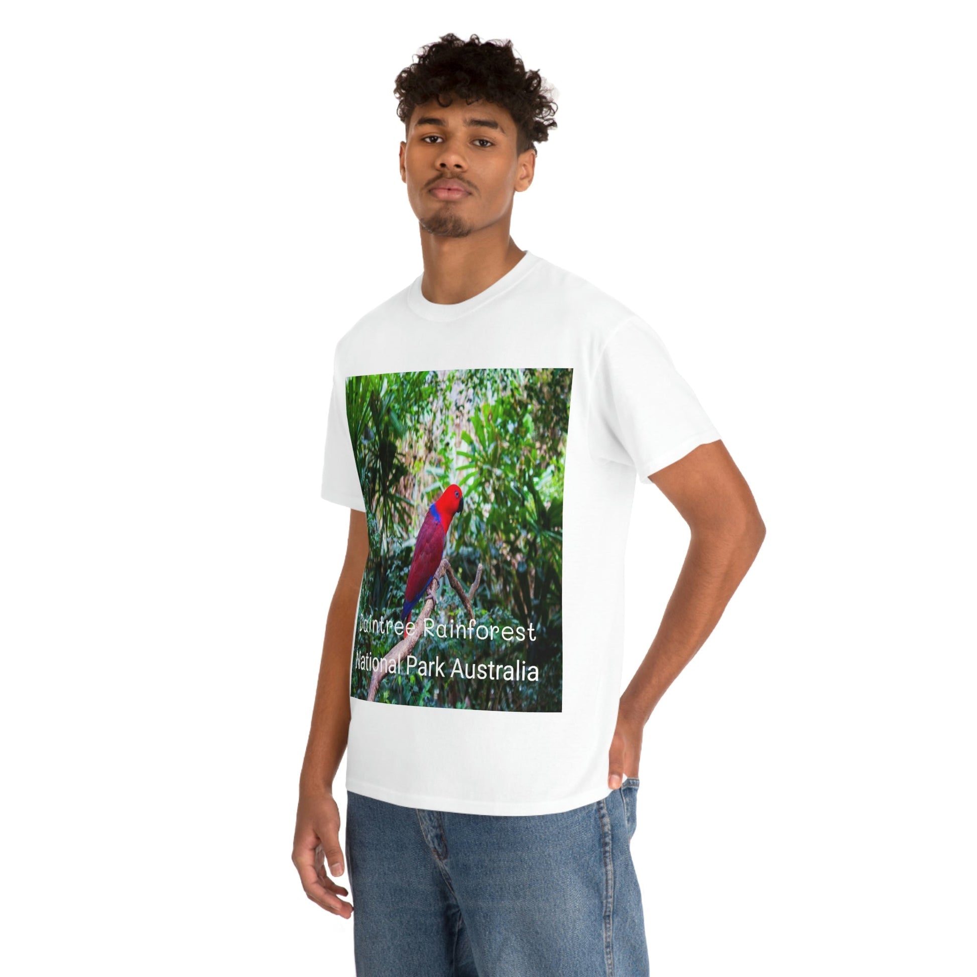 AU-PRINT UNISEX GILDAN 5000 - Heavy Cotton Tee - DAINTREE RAINFOREST National Park - Australia - Printed in AU by The Print Bar - Green Forest Home