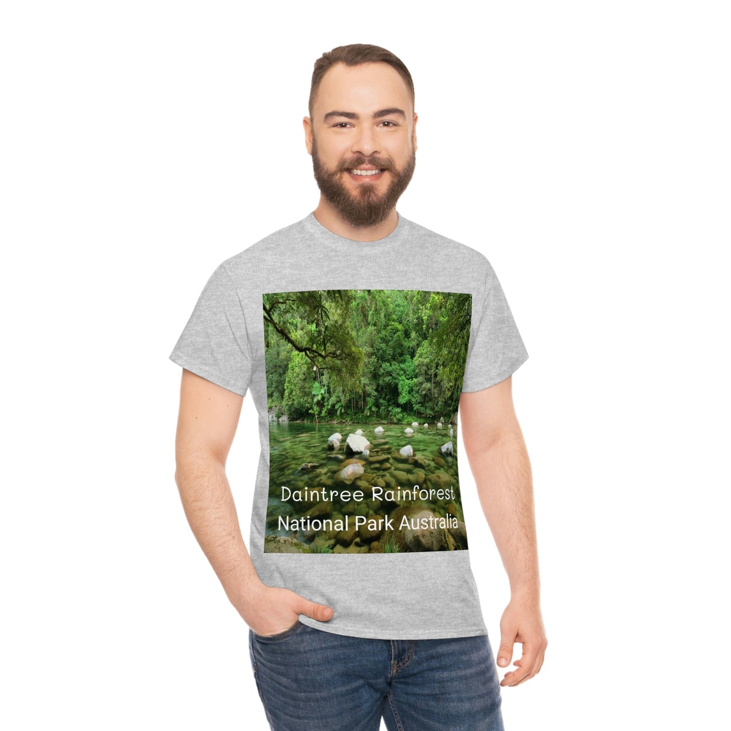 AU-PRINT UNISEX GILDAN 5000 - Heavy Cotton Tee - DAINTREE RAINFOREST National Park - Australia - Printed in AU by The Print Bar - Green Forest Home