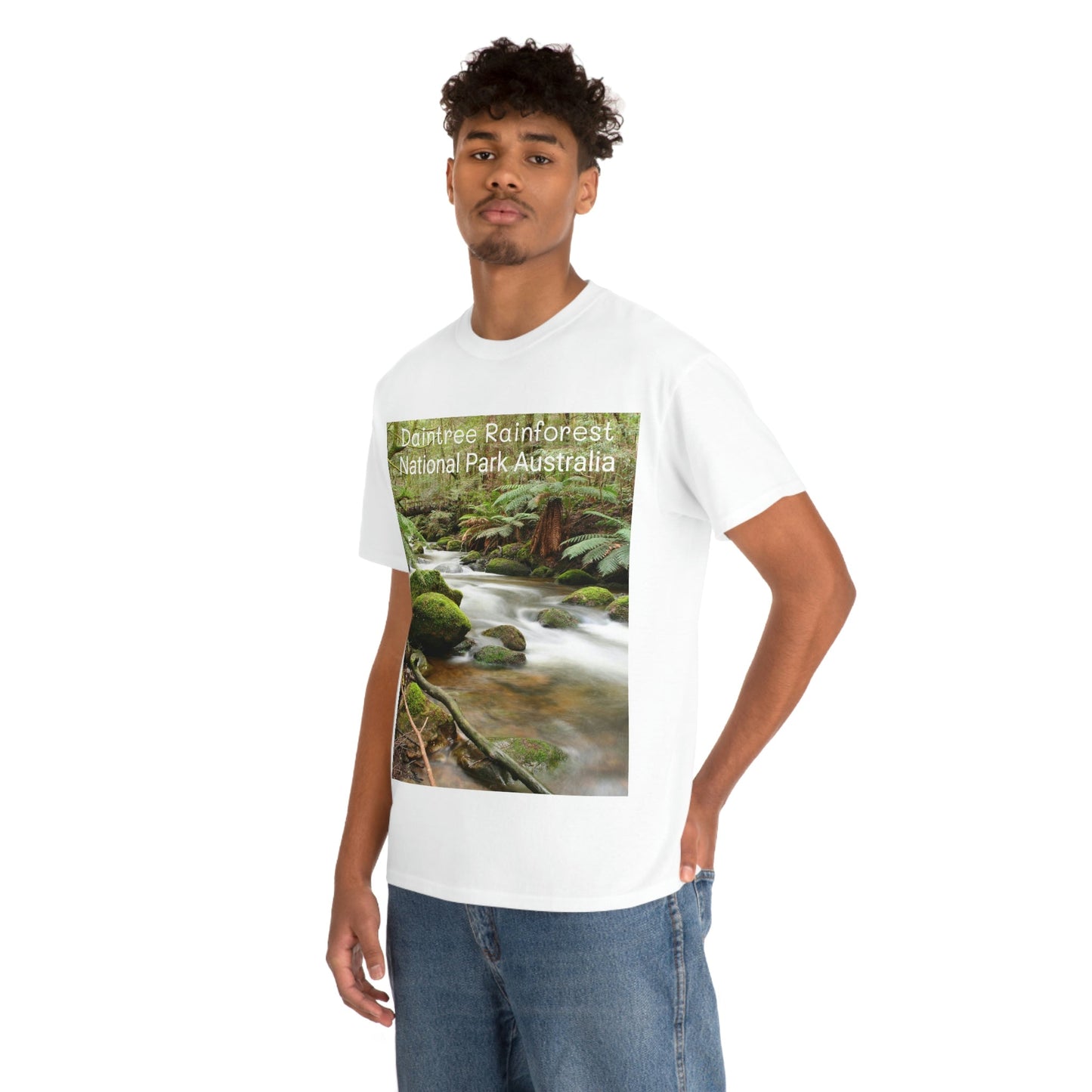 AU-PRINT UNISEX GILDAN 5000 - Heavy Cotton Tee - DAINTREE RAINFOREST National Park - Australia - Printed in AU by The Print Bar - Green Forest Home