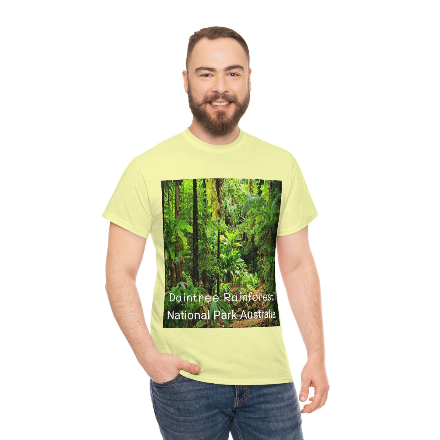 AU-PRINT UNISEX GILDAN 5000 - Heavy Cotton Tee - DAINTREE RAINFOREST National-Park - Australia - Printed in AU by The Print Bar - Green Forest Home