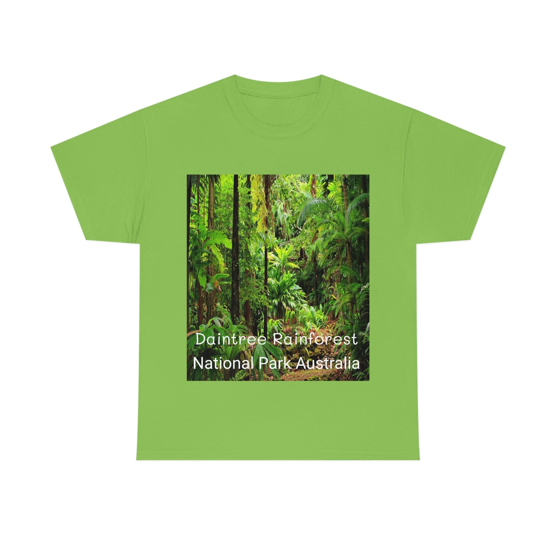 AU-PRINT UNISEX GILDAN 5000 - Heavy Cotton Tee - DAINTREE RAINFOREST National-Park - Australia - Printed in AU by The Print Bar - Green Forest Home