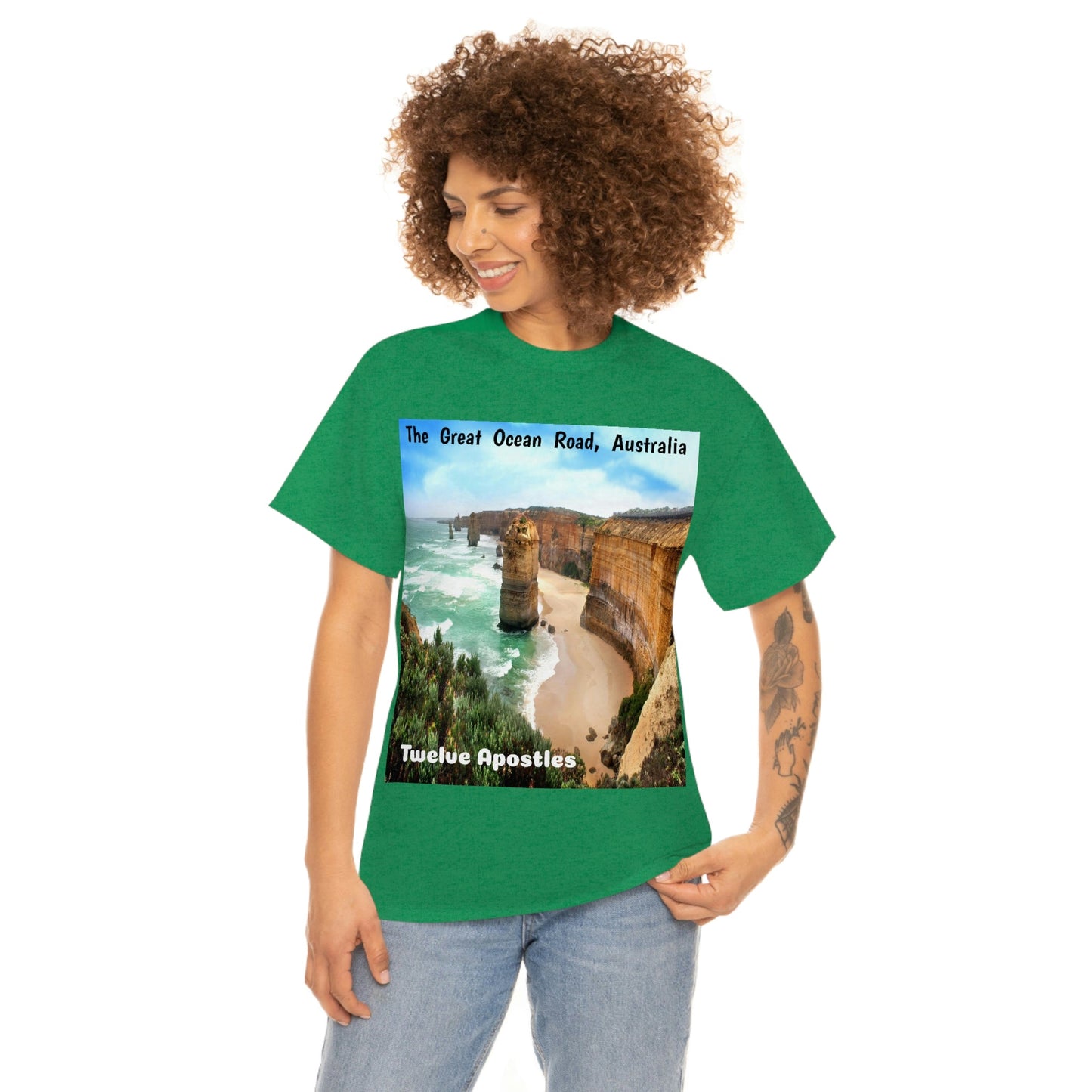 AU-PRINT UNISEX GILDAN 5000 - Heavy Cotton Tee - DAINTREE RAINFOREST National Park - Australia - Printed in AU by The Print Bar - Green Forest Home