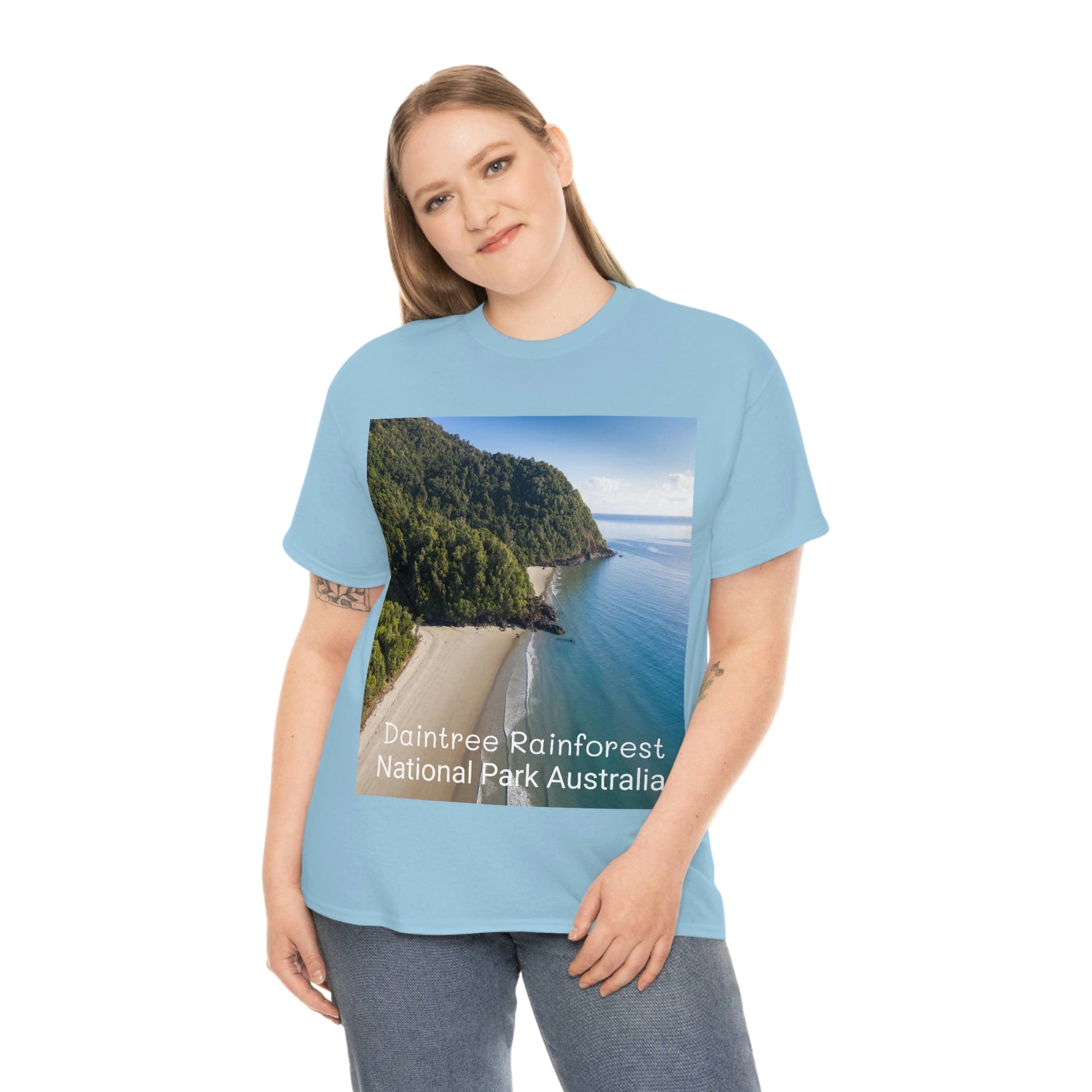 AU-PRINT UNISEX GILDAN 5000 - Heavy Cotton Tee - DAINTREE RAINFOREST National Park - Australia - Printed in AU by The Print Bar - Green Forest Home