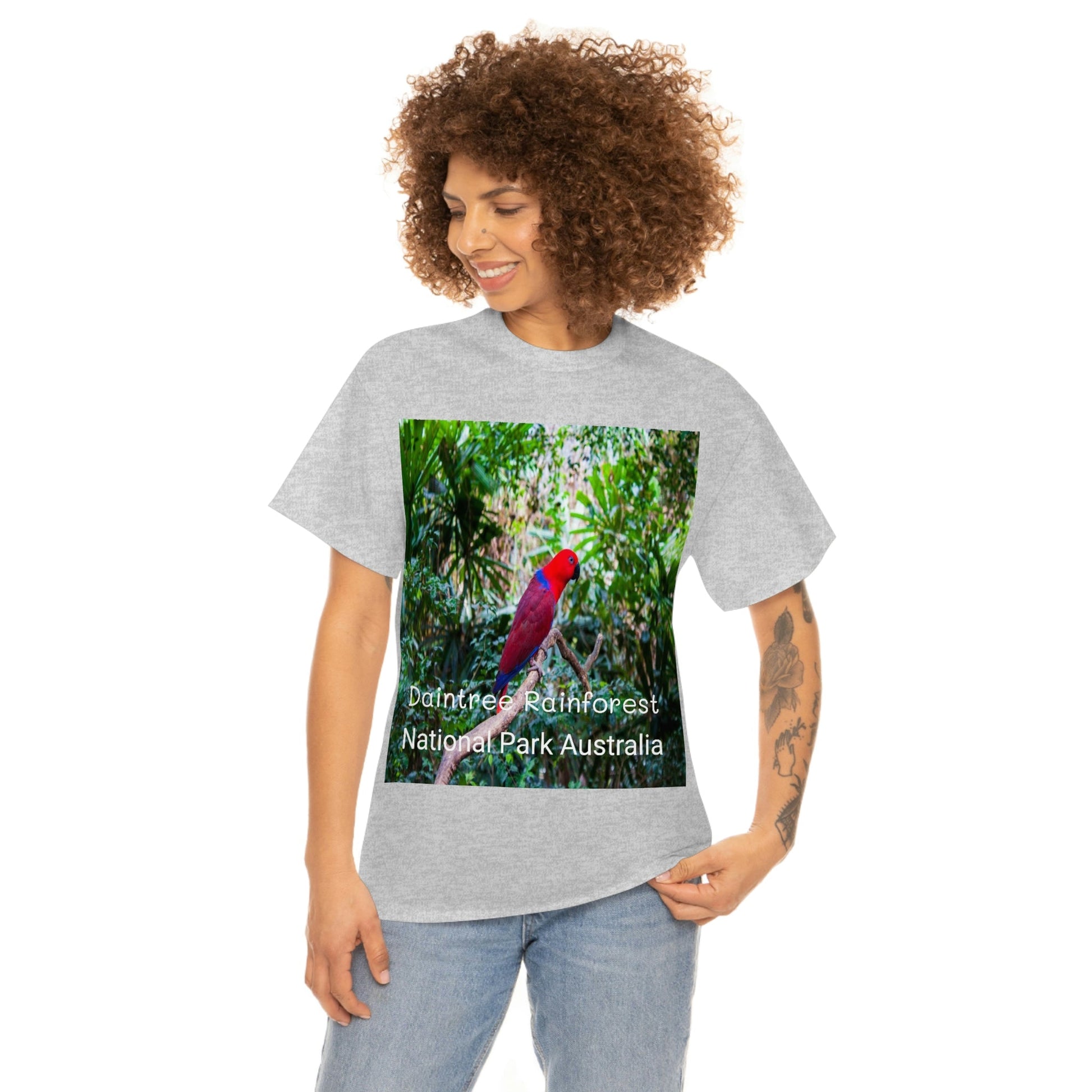 AU-PRINT UNISEX GILDAN 5000 - Heavy Cotton Tee - DAINTREE RAINFOREST National Park - Australia - Printed in AU by The Print Bar - Green Forest Home