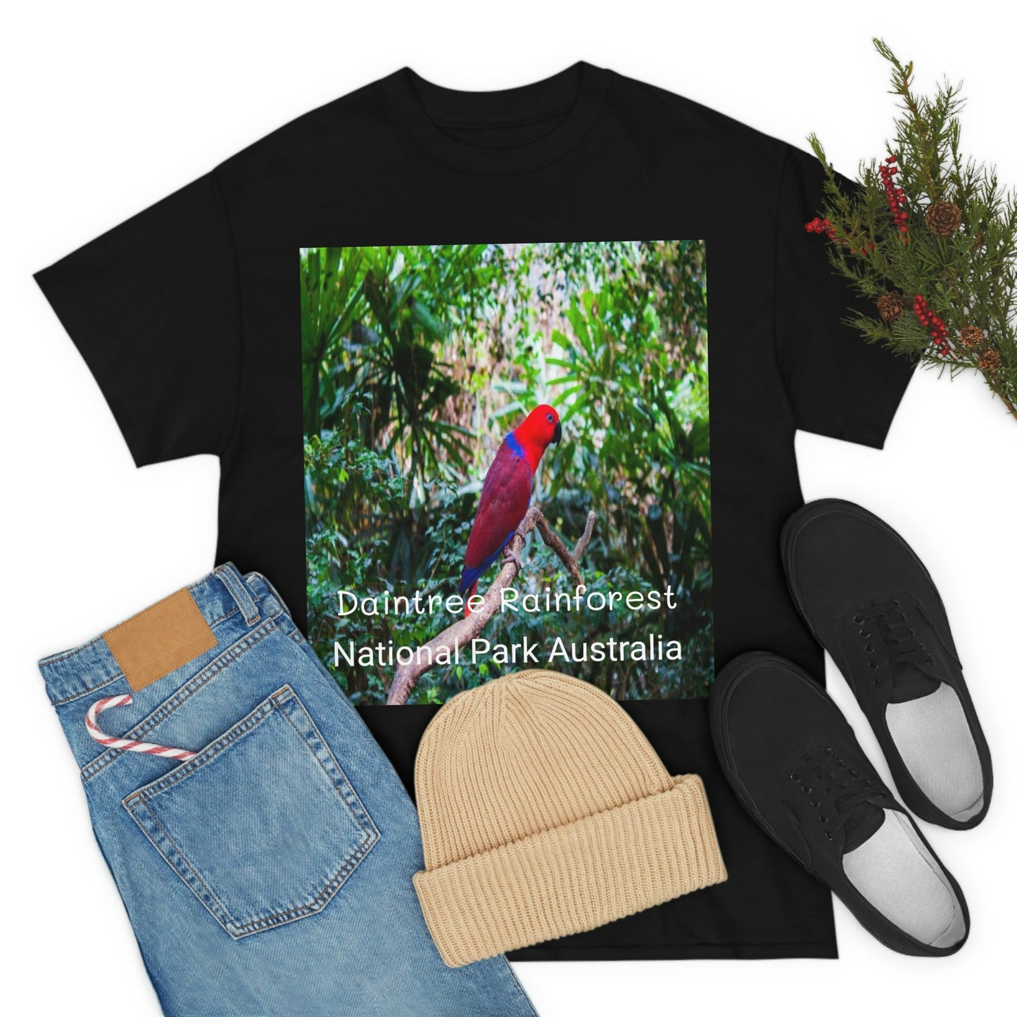 AU-PRINT UNISEX GILDAN 5000 - Heavy Cotton Tee - DAINTREE RAINFOREST National Park - Australia - Printed in AU by The Print Bar - Green Forest Home