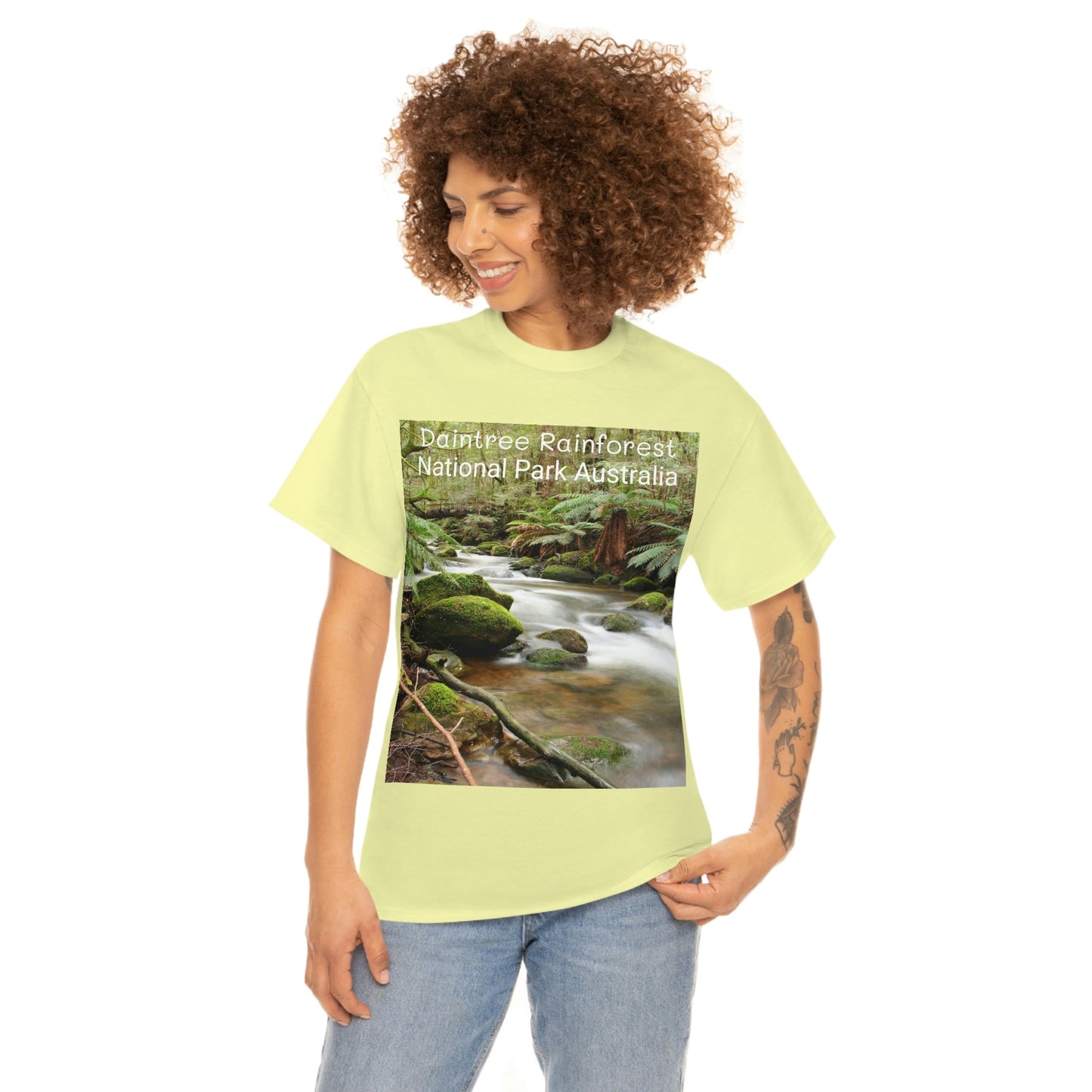 AU-PRINT UNISEX GILDAN 5000 - Heavy Cotton Tee - DAINTREE RAINFOREST National Park - Australia - Printed in AU by The Print Bar - Green Forest Home