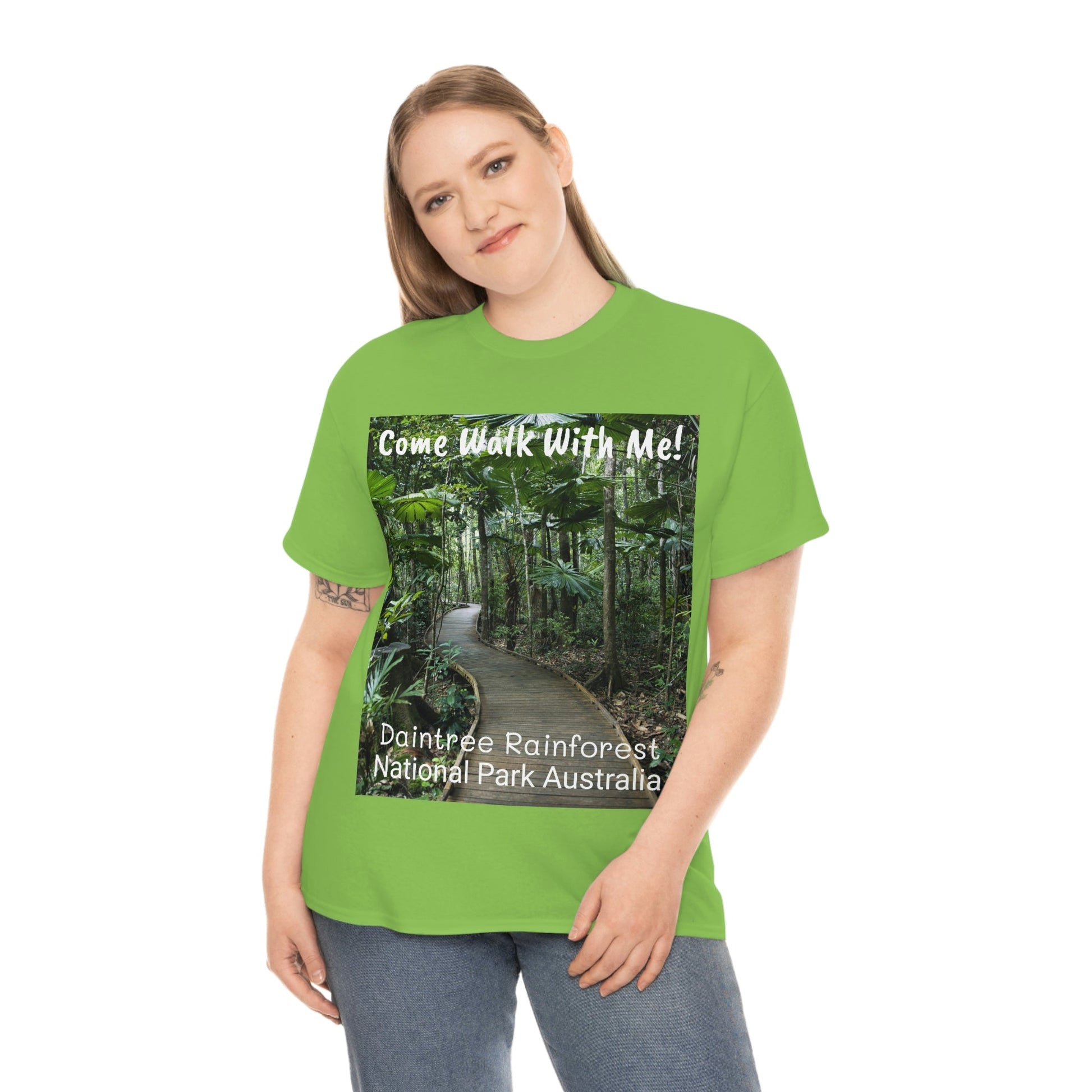 AU-PRINT UNISEX GILDAN 5000 - Heavy Cotton Tee - DAINTREE RAINFOREST National Park - Australia - Printed in AU by The Print Bar - Green Forest Home