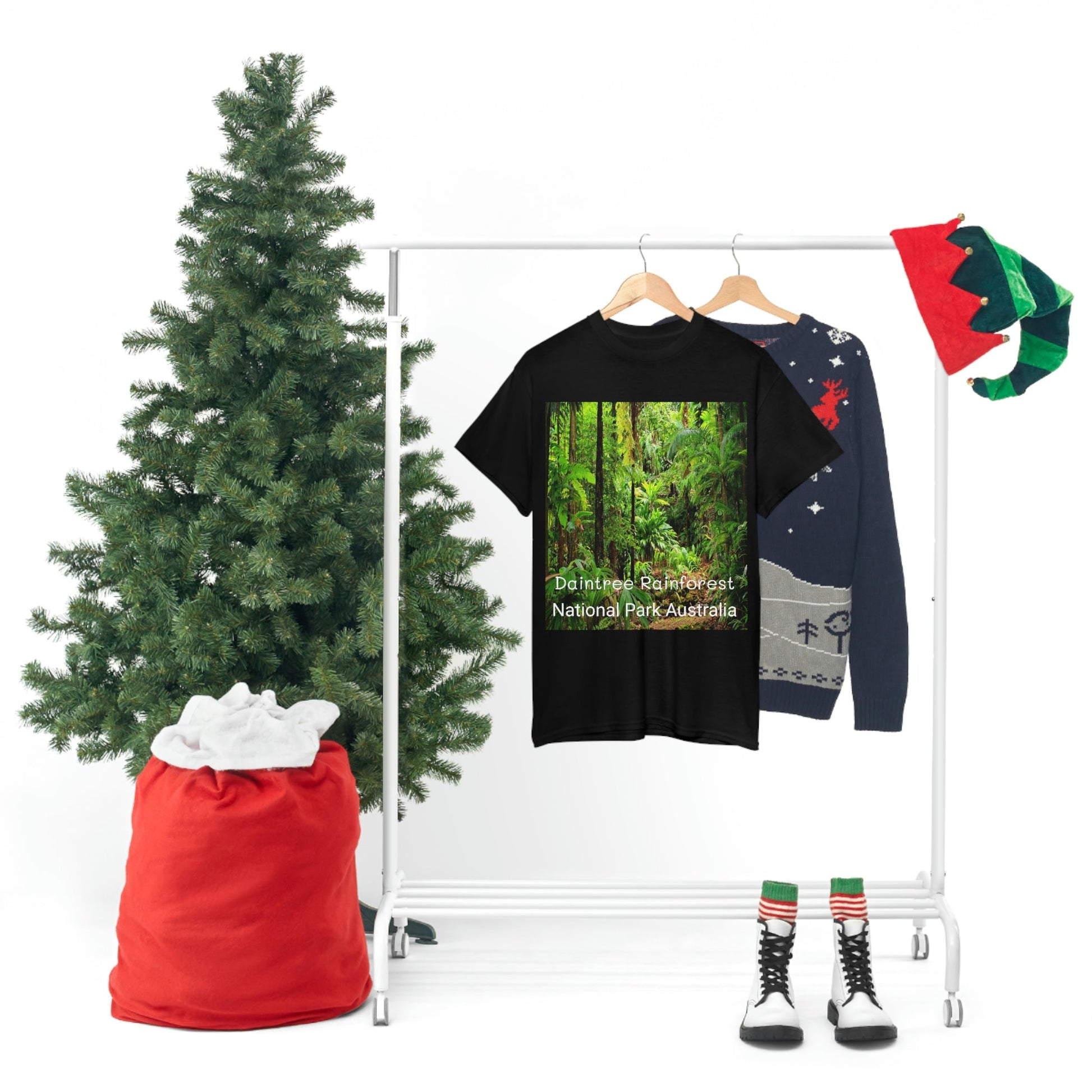 AU-PRINT UNISEX GILDAN 5000 - Heavy Cotton Tee - DAINTREE RAINFOREST National Park - Australia - Printed in AU by The Print Bar - Green Forest Home