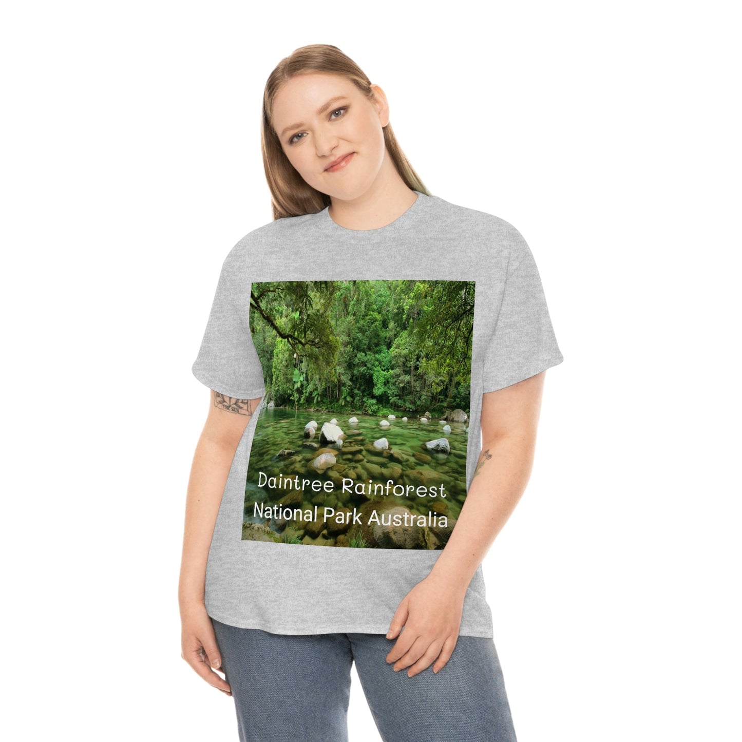 AU-PRINT UNISEX GILDAN 5000 - Heavy Cotton Tee - DAINTREE RAINFOREST National Park - Australia - Printed in AU by The Print Bar - Green Forest Home