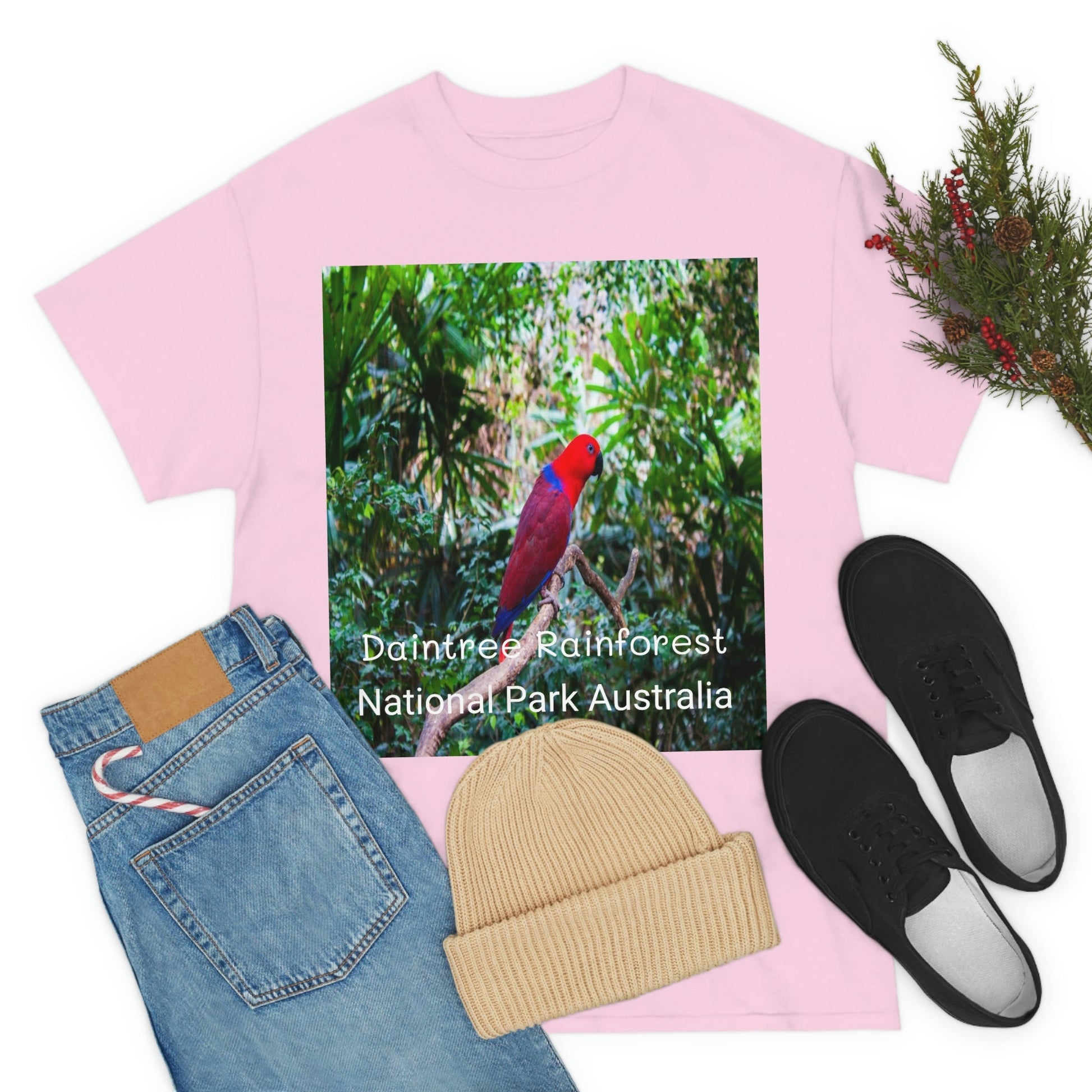 AU-PRINT UNISEX GILDAN 5000 - Heavy Cotton Tee - DAINTREE RAINFOREST National Park - Australia - Printed in AU by The Print Bar - Green Forest Home