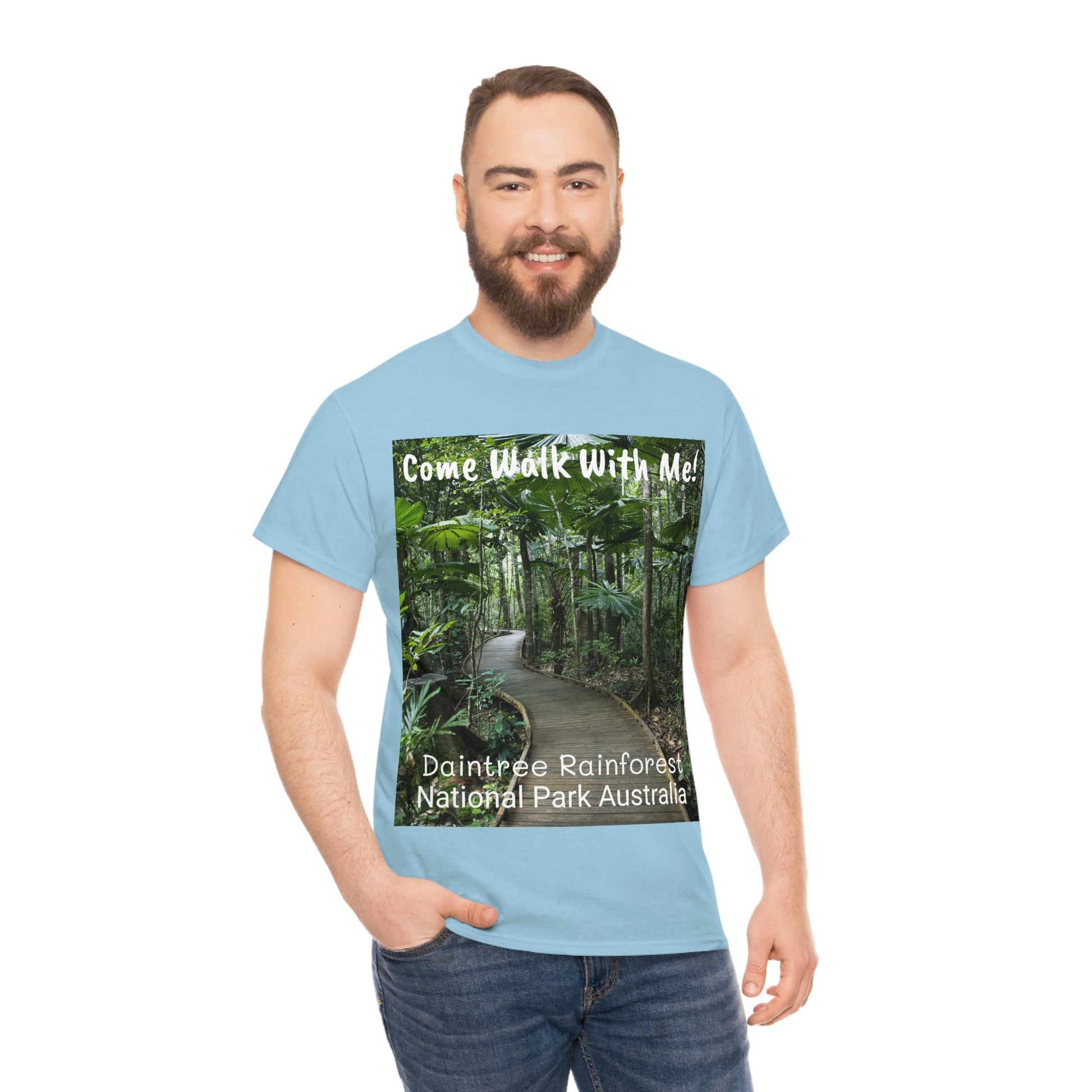 AU-PRINT UNISEX GILDAN 5000 - Heavy Cotton Tee - DAINTREE RAINFOREST National Park - Australia - Printed in AU by The Print Bar - Green Forest Home