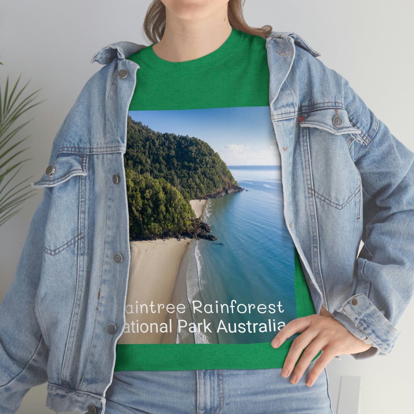 AU-PRINT UNISEX GILDAN 5000 - Heavy Cotton Tee - DAINTREE RAINFOREST National Park - Australia - Printed in AU by The Print Bar - Green Forest Home